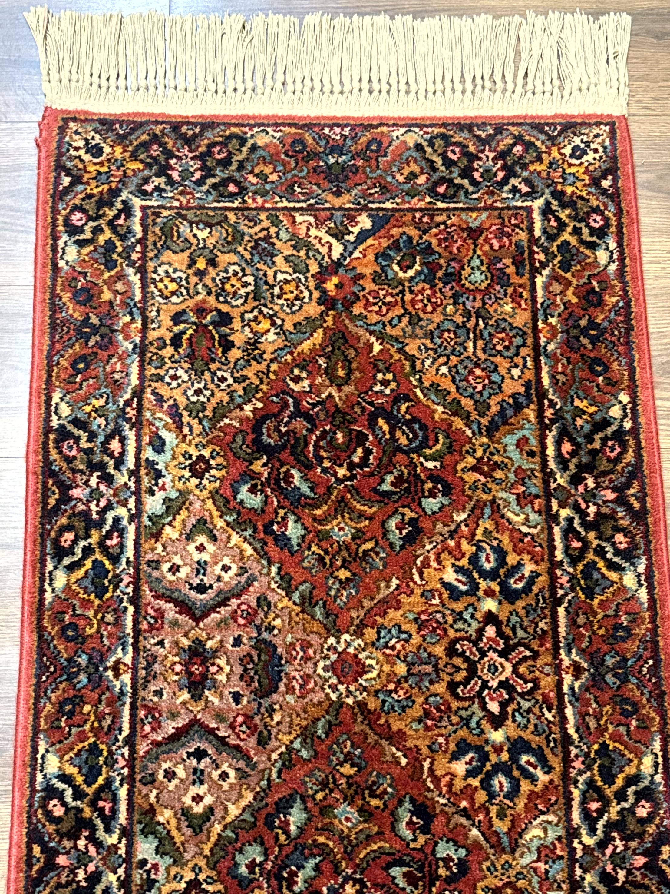 Karastan Rug 2x4 Multicolor Panel Kirman #717, Original 700 Series, Wool Pile Vintage Discontinued - Jewel Rugs