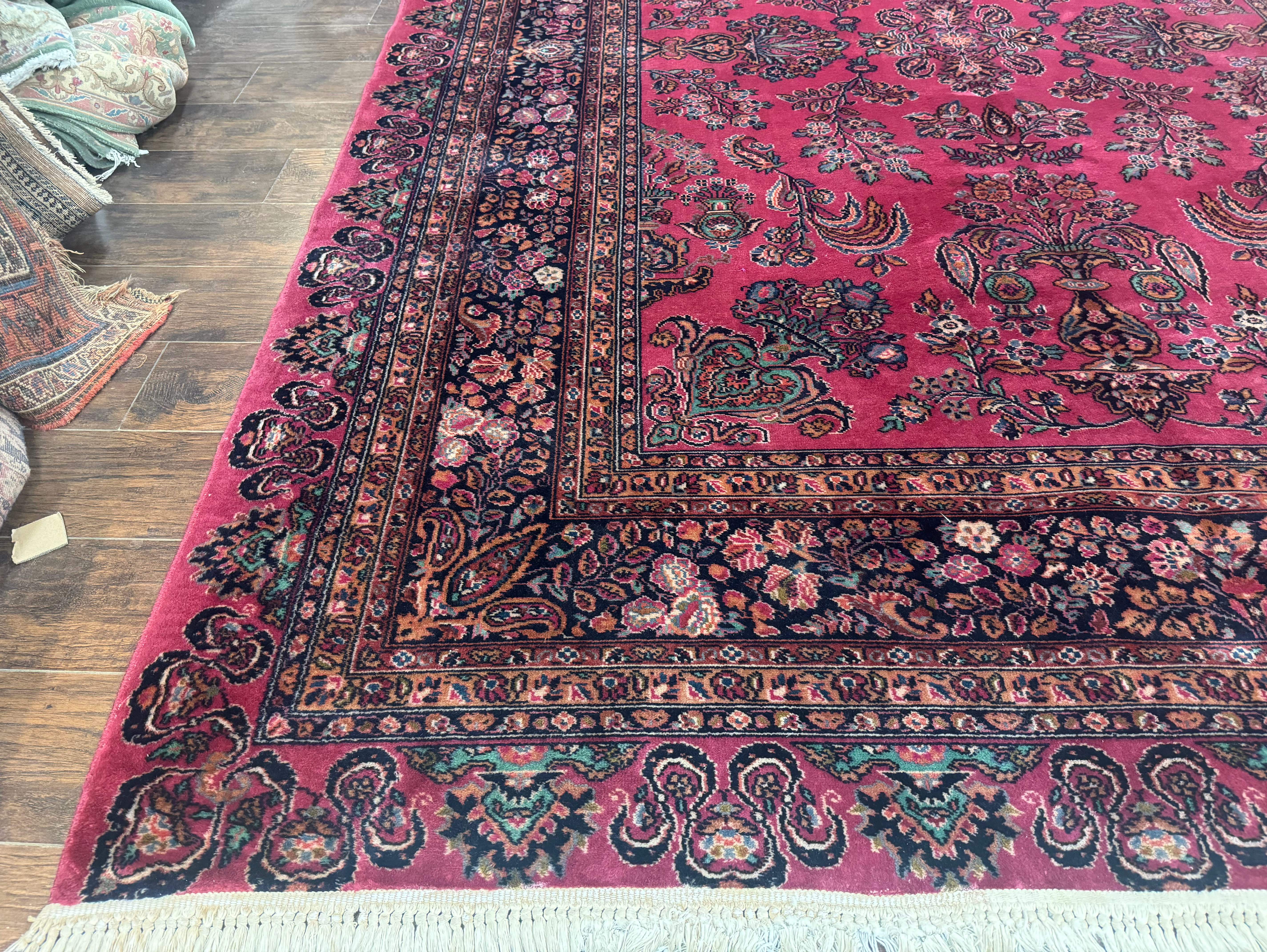 Karastan Rug 8.8 x 12 Antique Sarouk, Wool Pile, Vintage Discontinued - Jewel Rugs