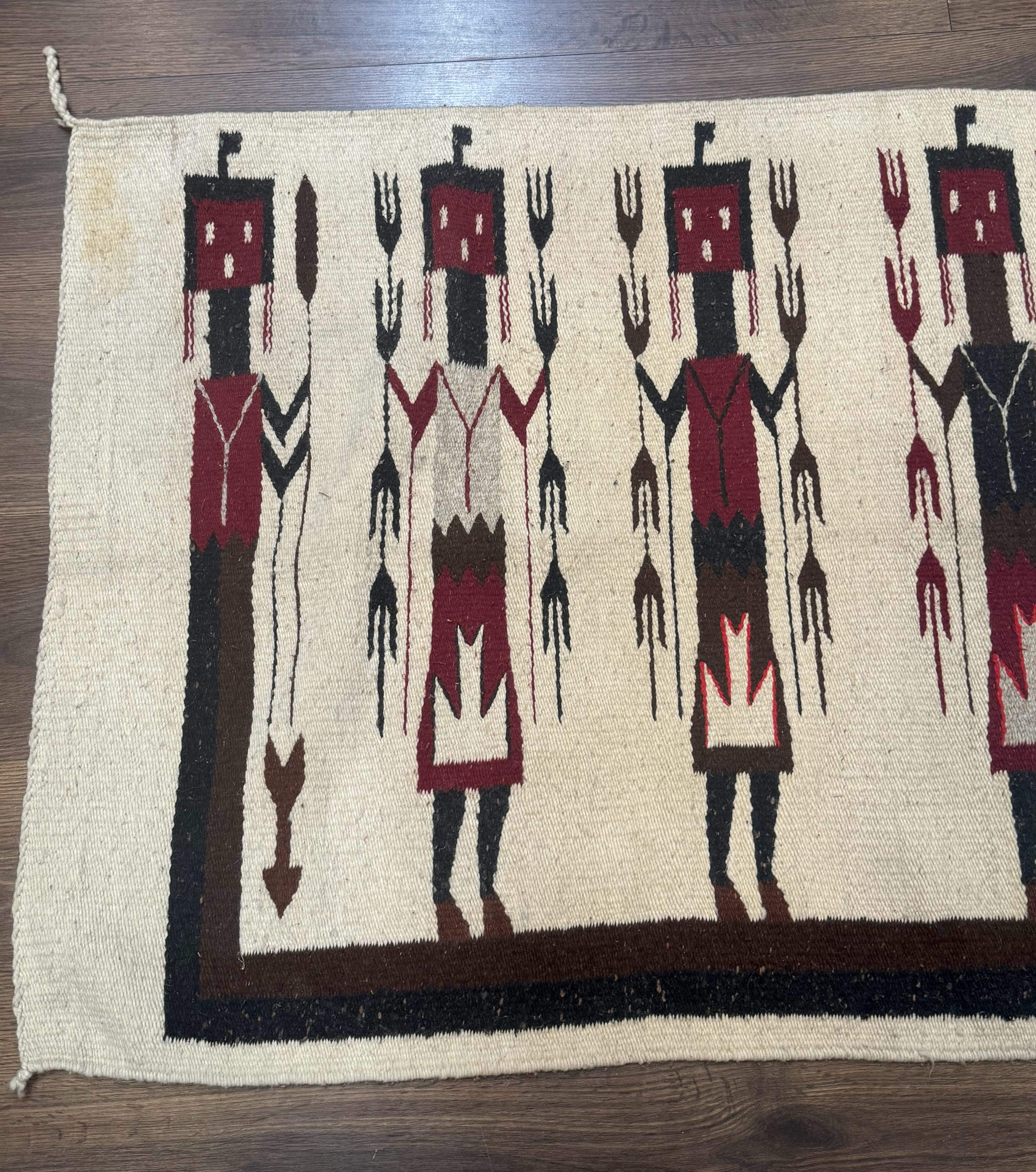 Navajo Rug 2.6 x 5, Human Pictorials, Native American, Wool, Hand Knotted - Jewel Rugs