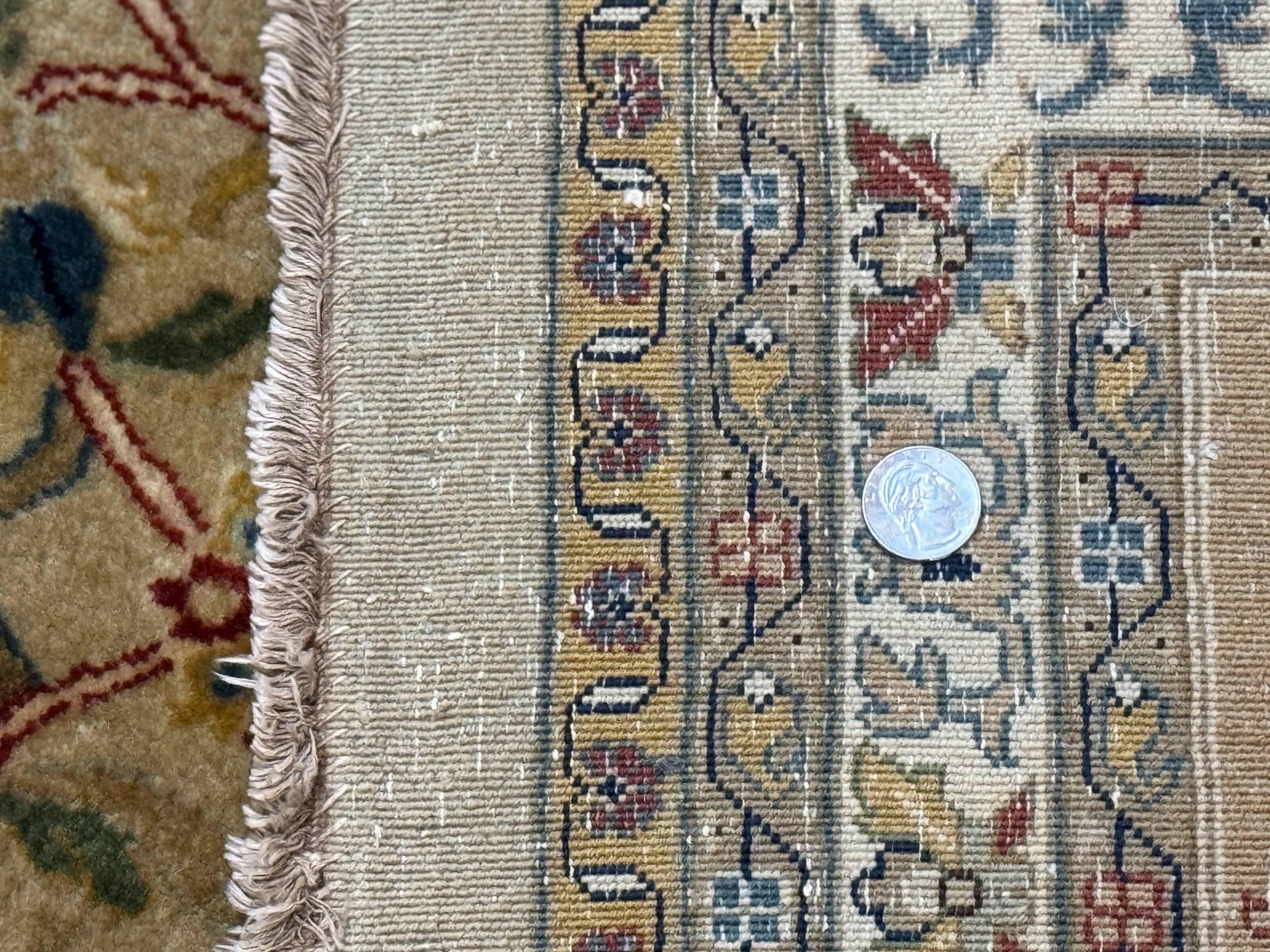 Palace Sized Indo Persian Tabriz Rug 12x18, Tan, Hand Knotted Handmade Oversized Wool Area Rug, Allover Pattern, Fine 225 KPSI - Jewel Rugs