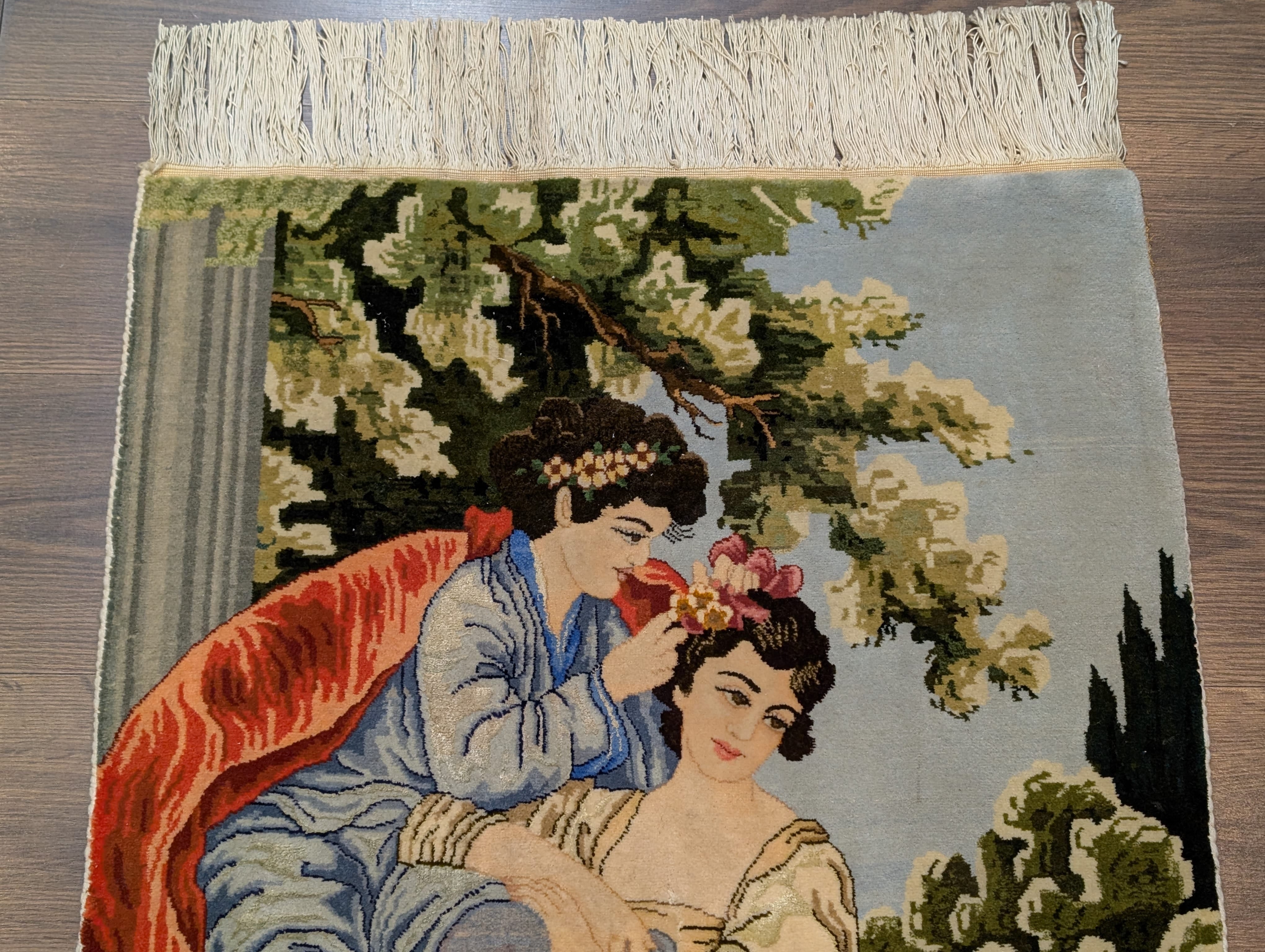 Persian Pictorial Rug 2x3, Lovers, Very Fine 400 KPSI, Tabriz Rug - Jewel Rugs