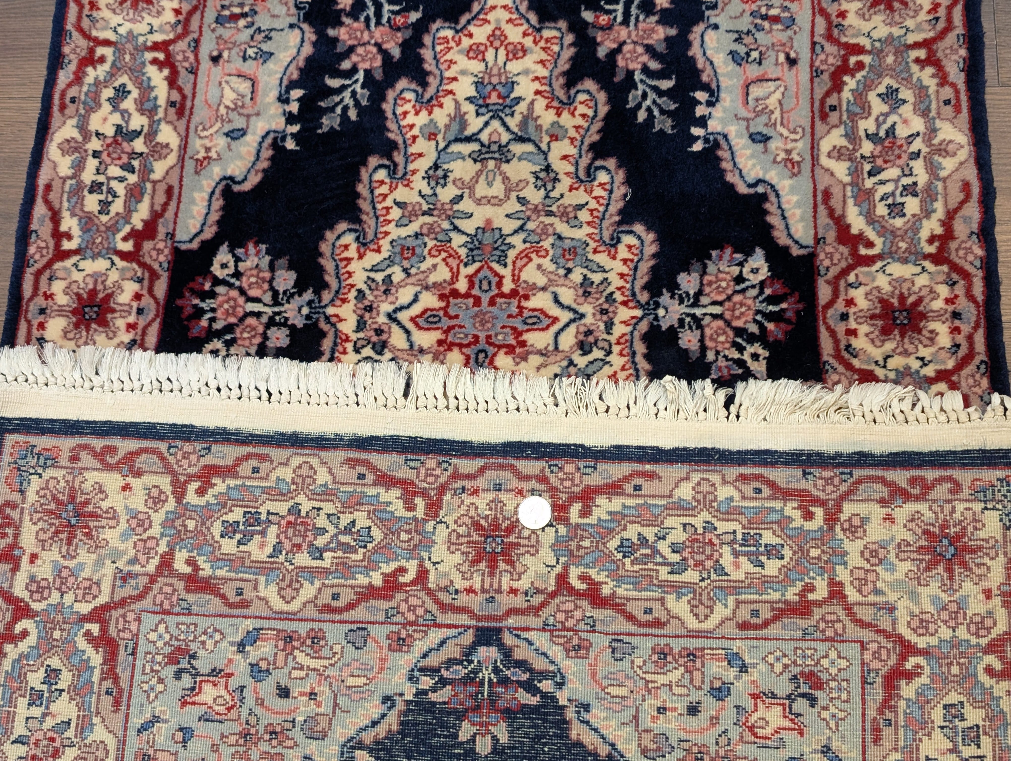 Persian Kerman Runner Rug 2.6 x 12, Navy Blue - Jewel Rugs