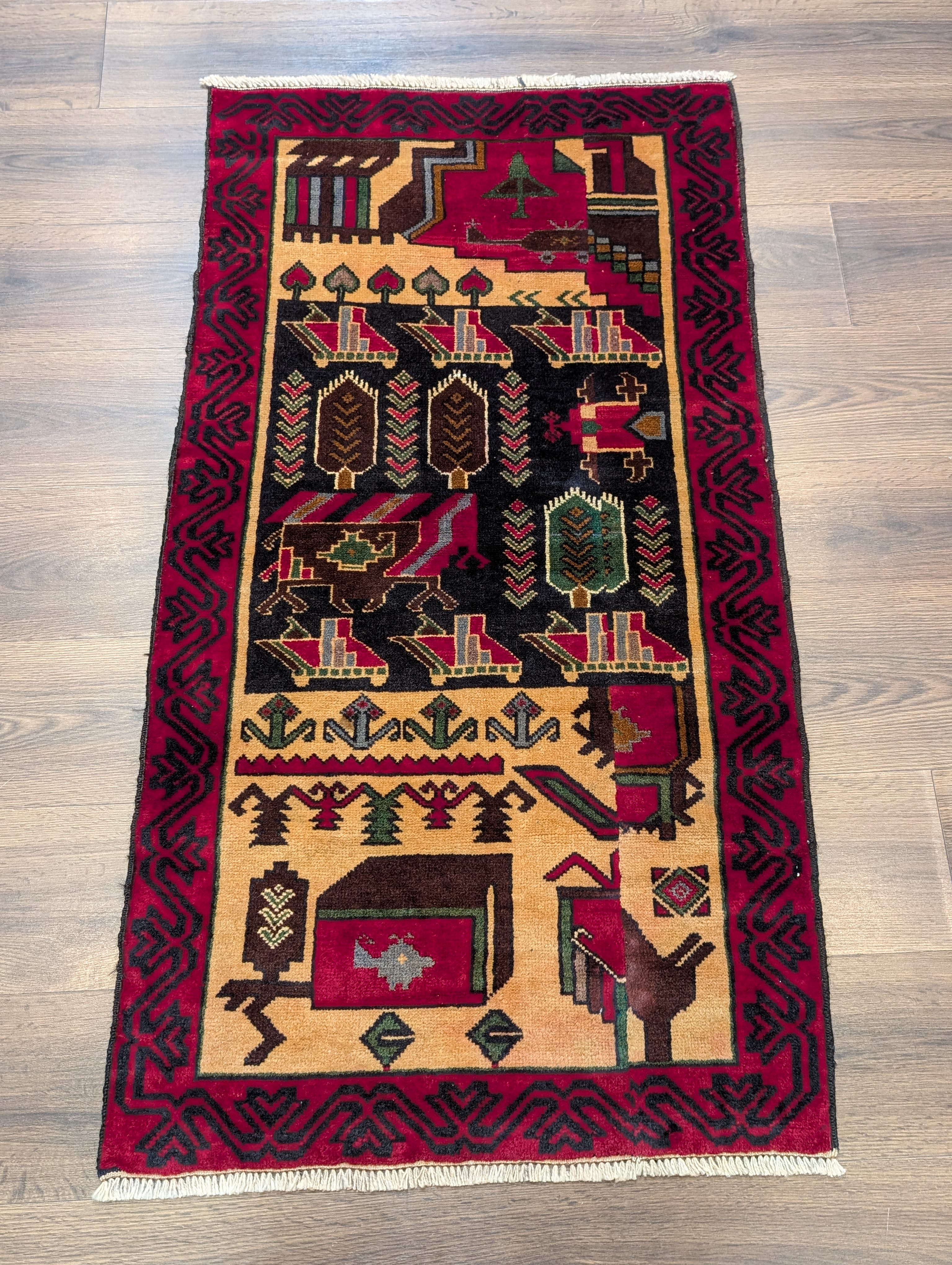 Afghan Rug 2.5 x 4.5, Baluch Rug, Tribal Rug, Handmade, Wool, New - Jewel Rugs