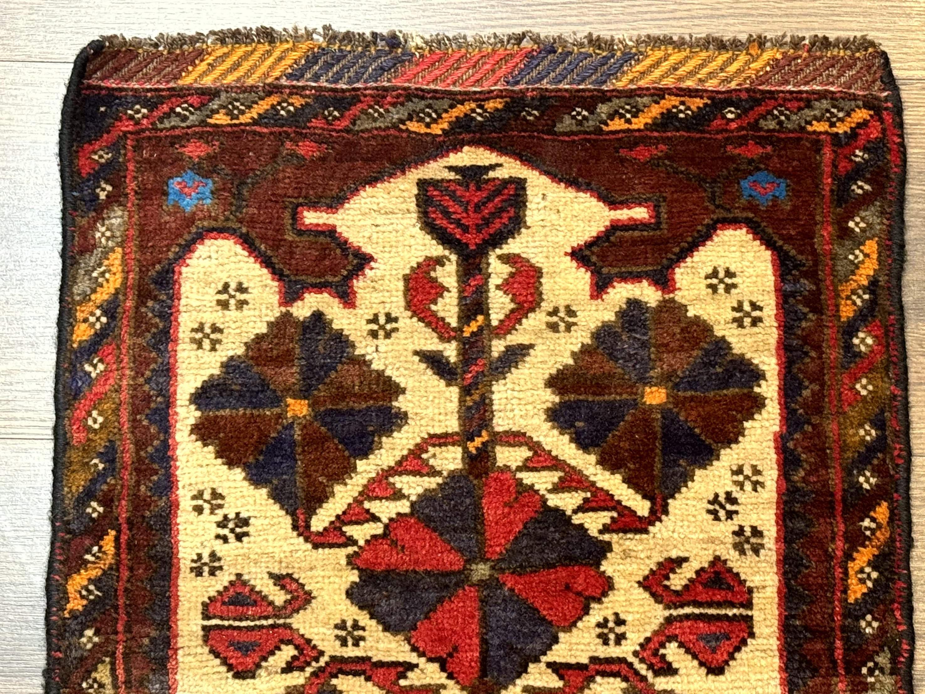 Small Persian Baluchi Tribal Rug, Tan, Handmade - Jewel Rugs