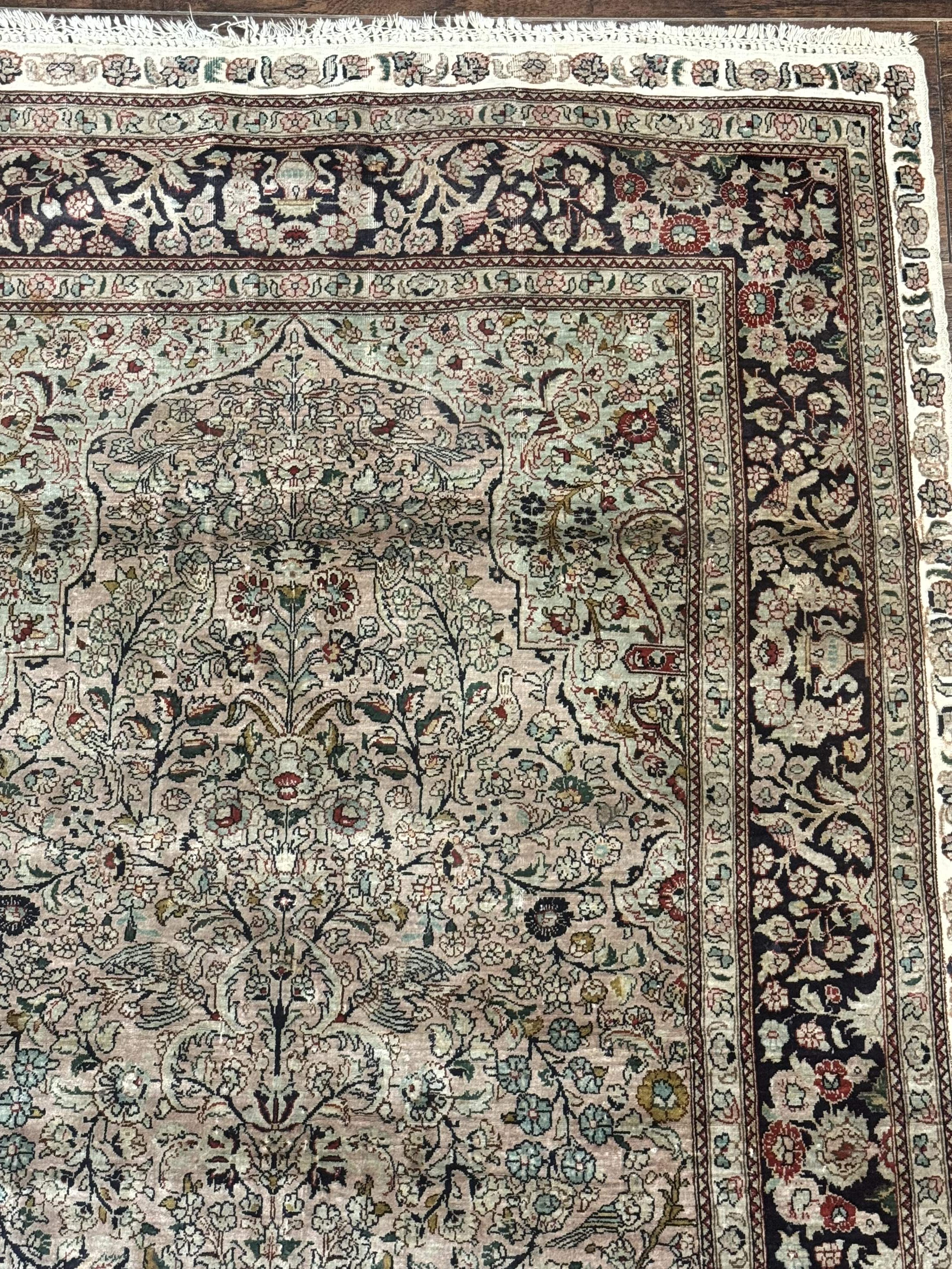 Sino Persian Silk Tree of Life Rug 3x5, Very Fine 550 KPSI, Taupe - Jewel Rugs