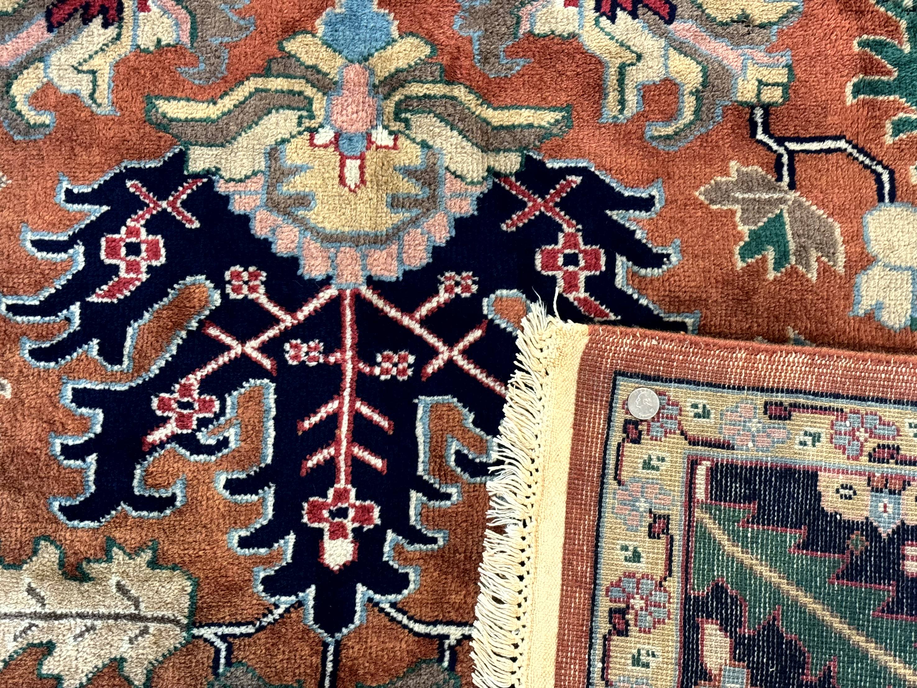 Indo Persian Heriz Rug 8x11, Allover Pattern, Geometric Design Rug, Serapi Rug, Vintage - Jewel Rugs