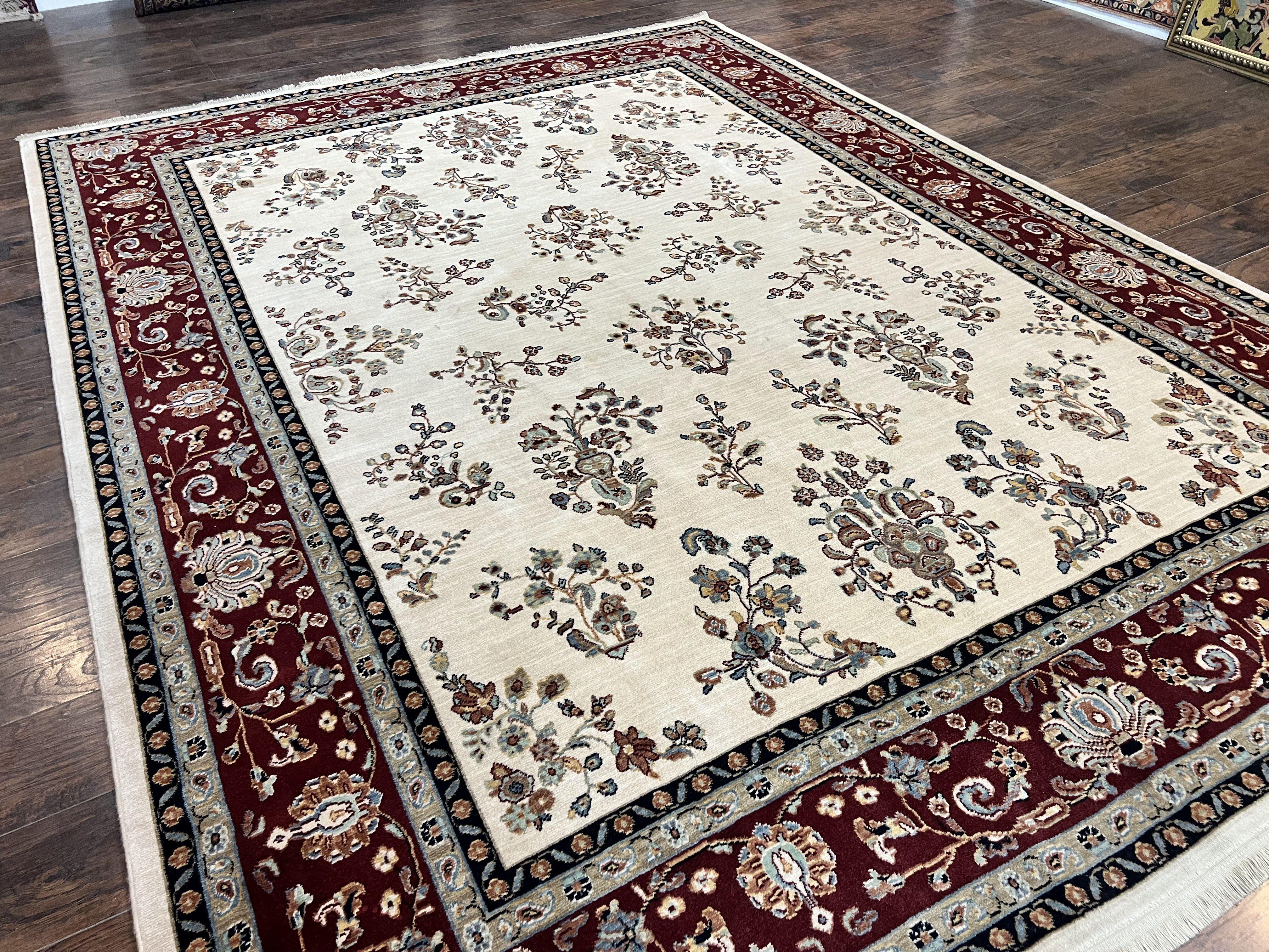 Karastan Rug 8.6 x 11.6, English Manor #2103, Ivory Floral Sarouk, Wool Karastan Carpet, Large Karastan Area Rug, Traditional Karastan Rug - Jewel Rugs
