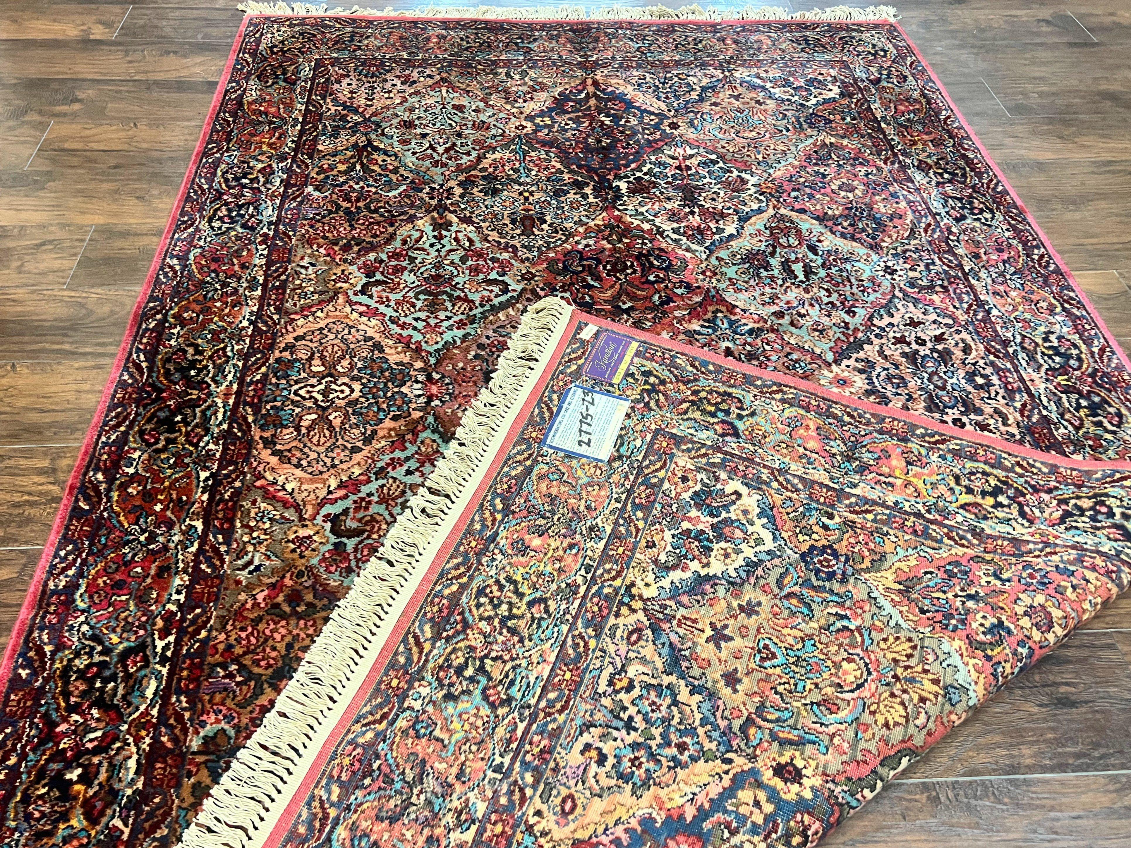 Karastan Multicolor Panel Kirman Rug #717, Wool Karastan Rug 5' 9" x 9', Vintage Multipanel Kirman, Original Karastan Collection 700 Series - Jewel Rugs