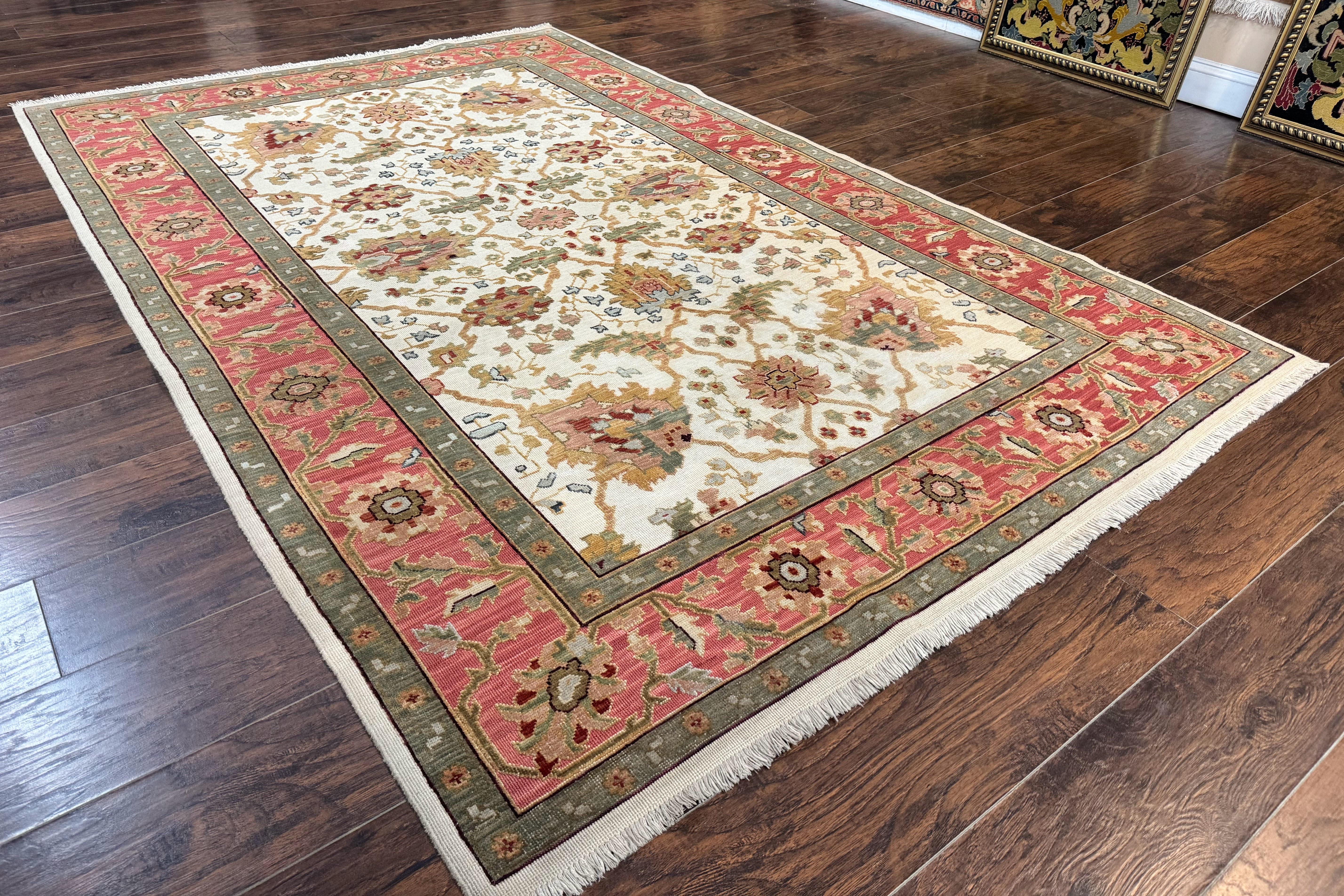 Flatweave Soumak Rug 6x9, Nourison Rug, Wool Handmade, Floral, Ivory - Jewel Rugs