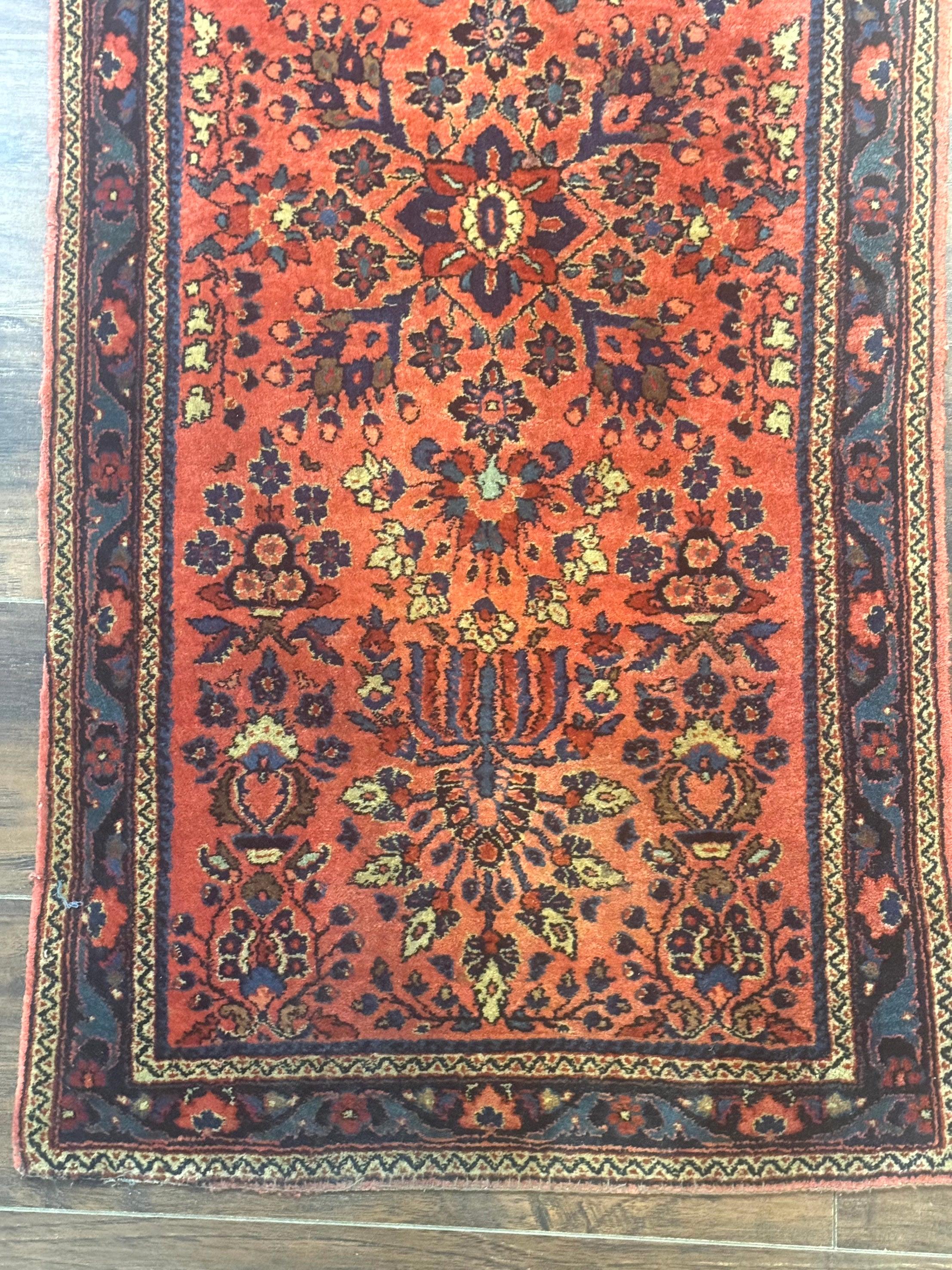 Antique Persian Sarouk Rug 2x4, Red, Fine 260 KPSI - Jewel Rugs