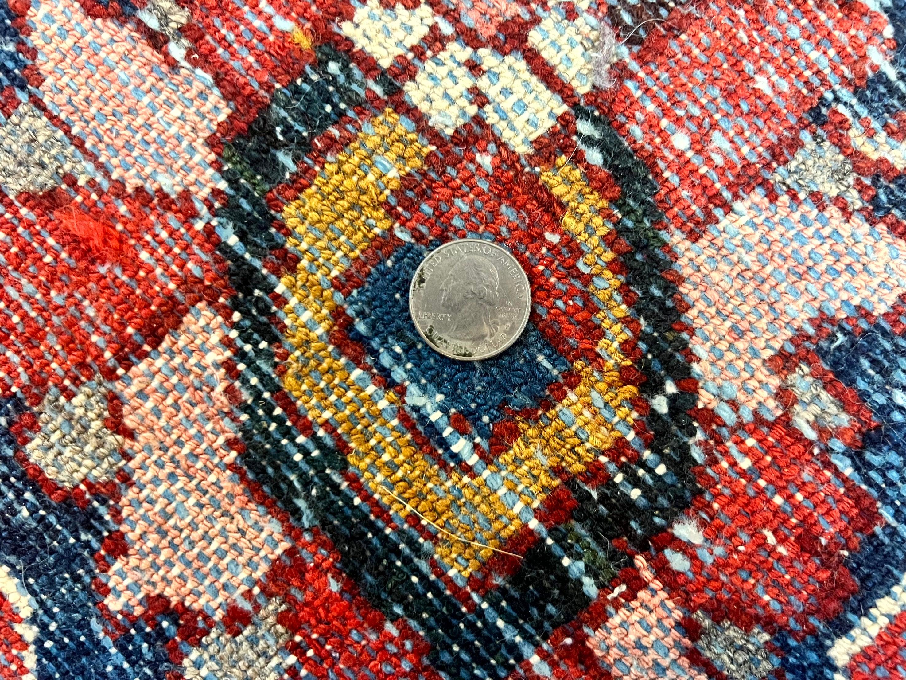 Large Persian Bakhtiari Rug 10x14, Rare Perisan Tribal Rug, Red Blue Ivory Multicolor, Hand Knotted, Semi Antique Carpet - Jewel Rugs