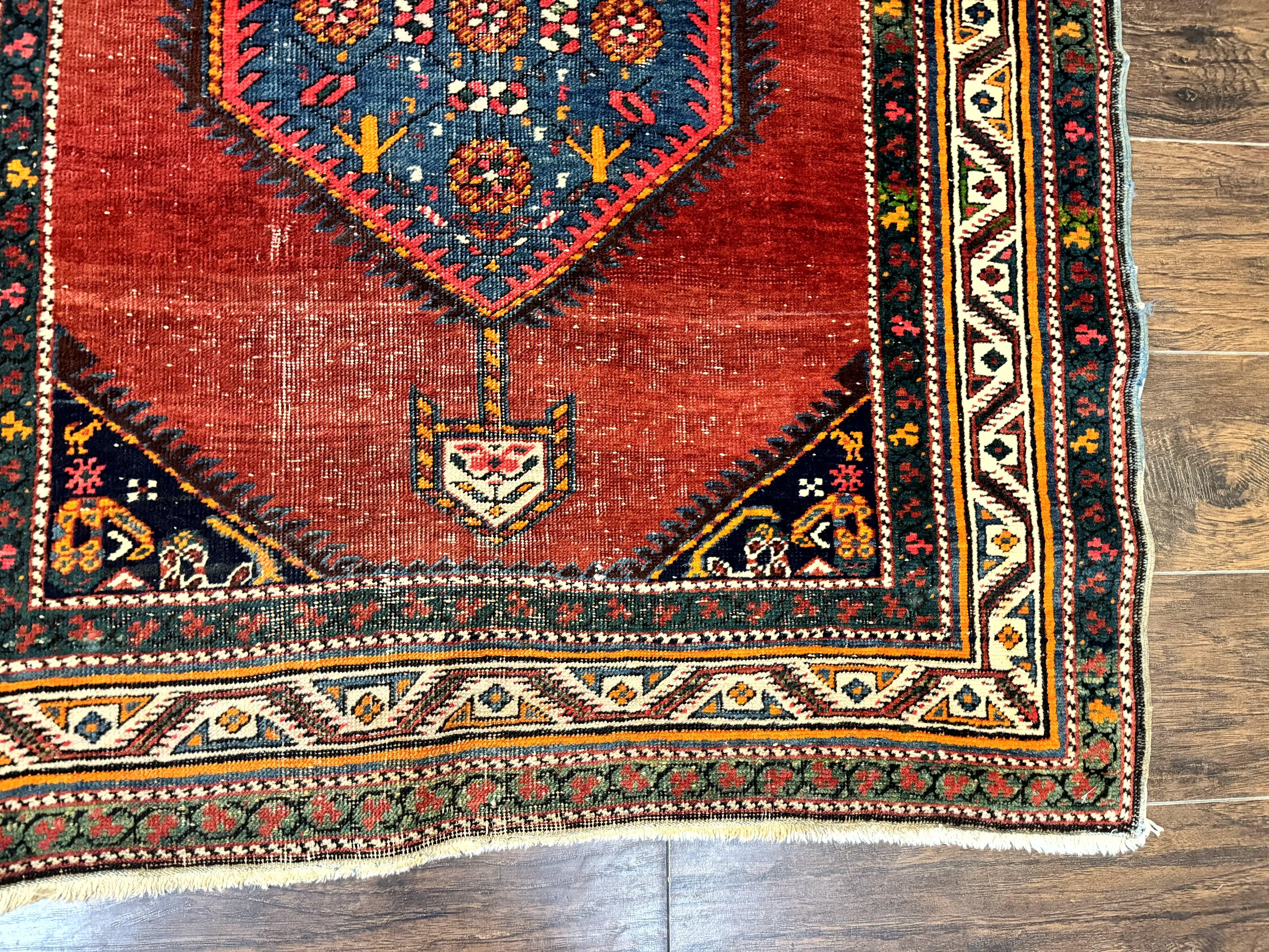 Antique Persian Sarab Runner Rug 3.9 x 12, Red, Handmade, Tribal Runner, Wool, Signed - Jewel Rugs