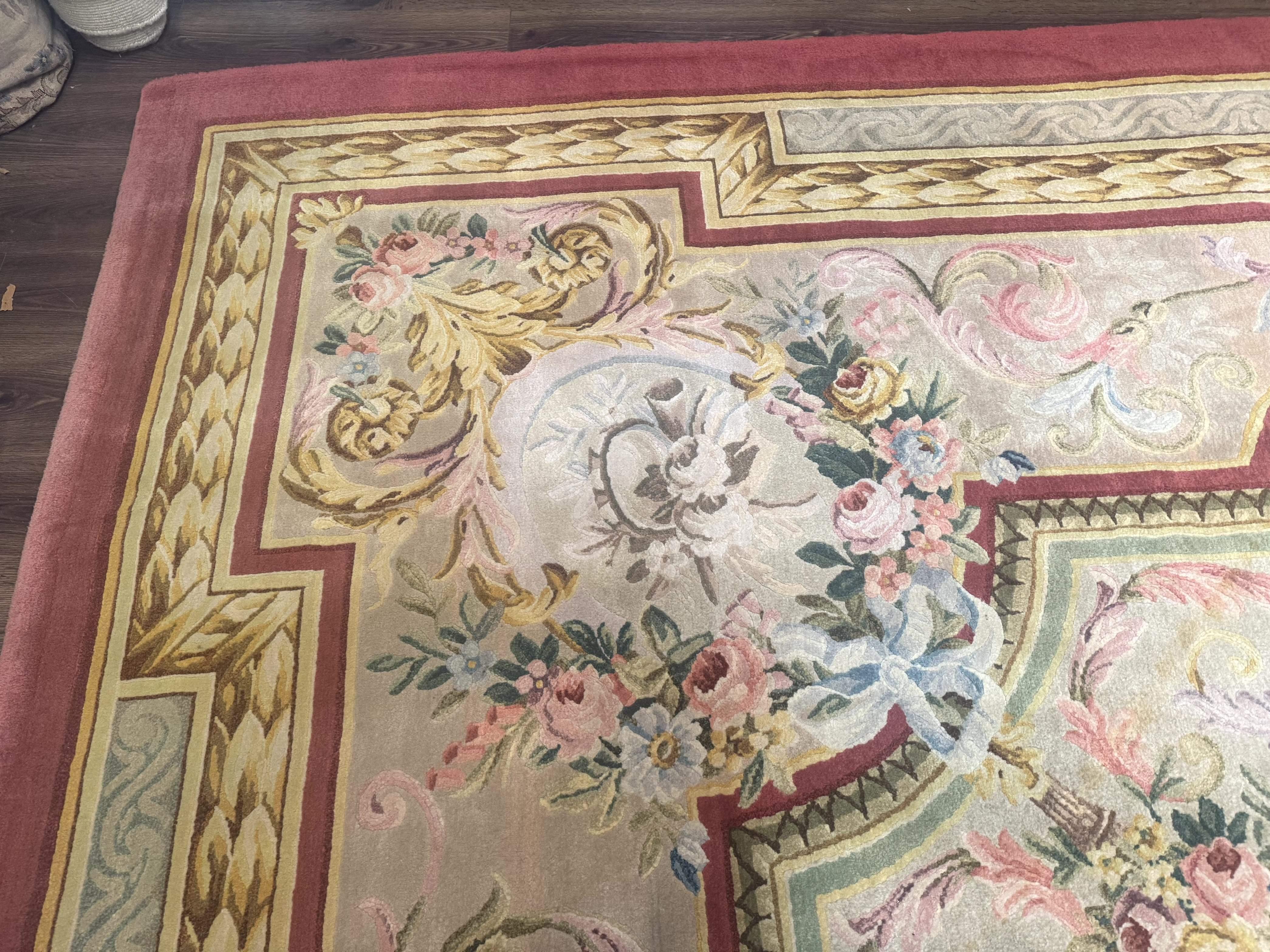 Palace Size Aubusson Rug 13 x 20 ft - Oversized Wool Carpet - Jewel Rugs