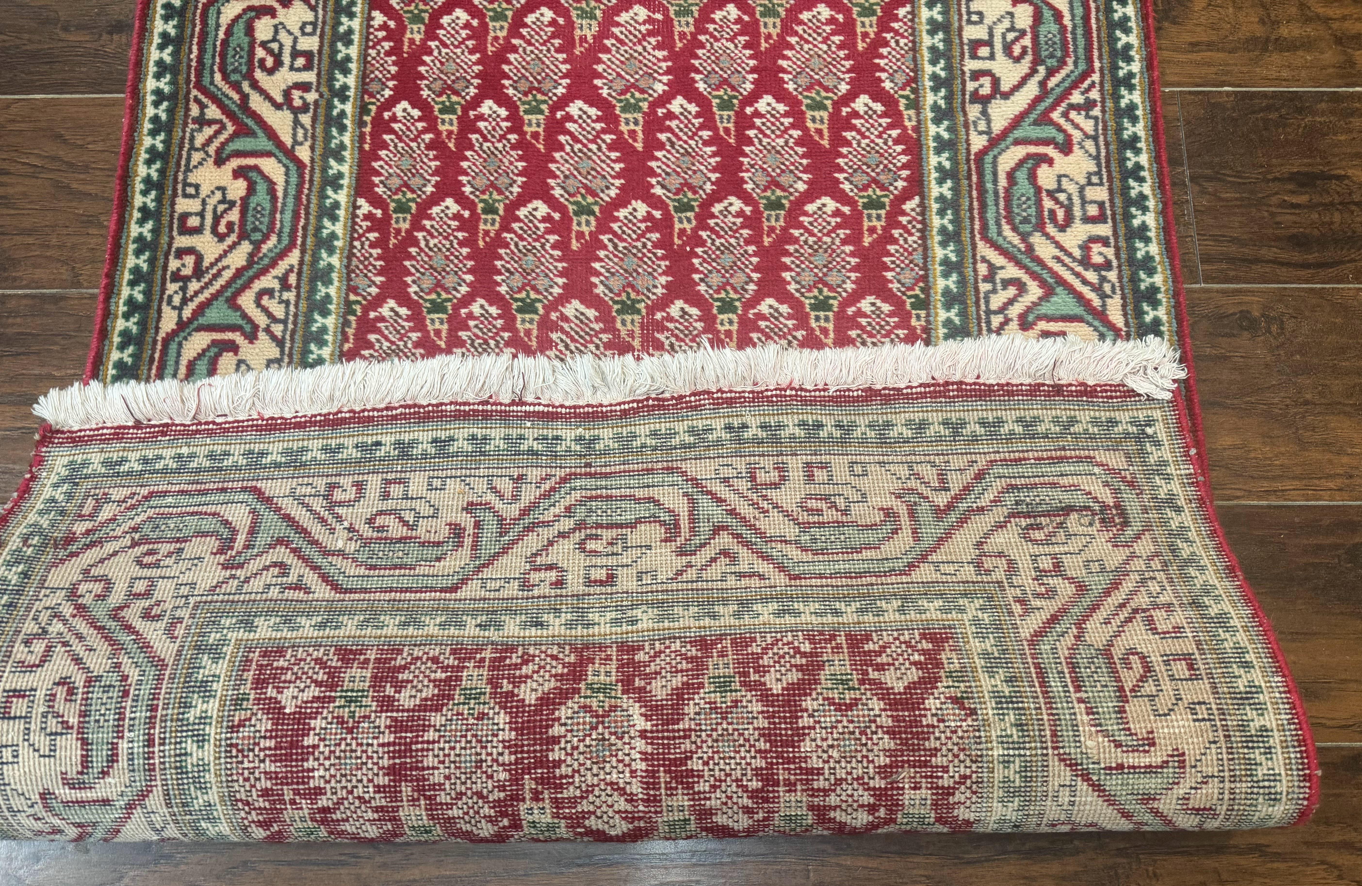 Persian Tabriz Runner Rug 3x16, Paisley Boteh Design, Red and Cream, Rug for Hallway, 16ft Wool Runner - Jewel Rugs
