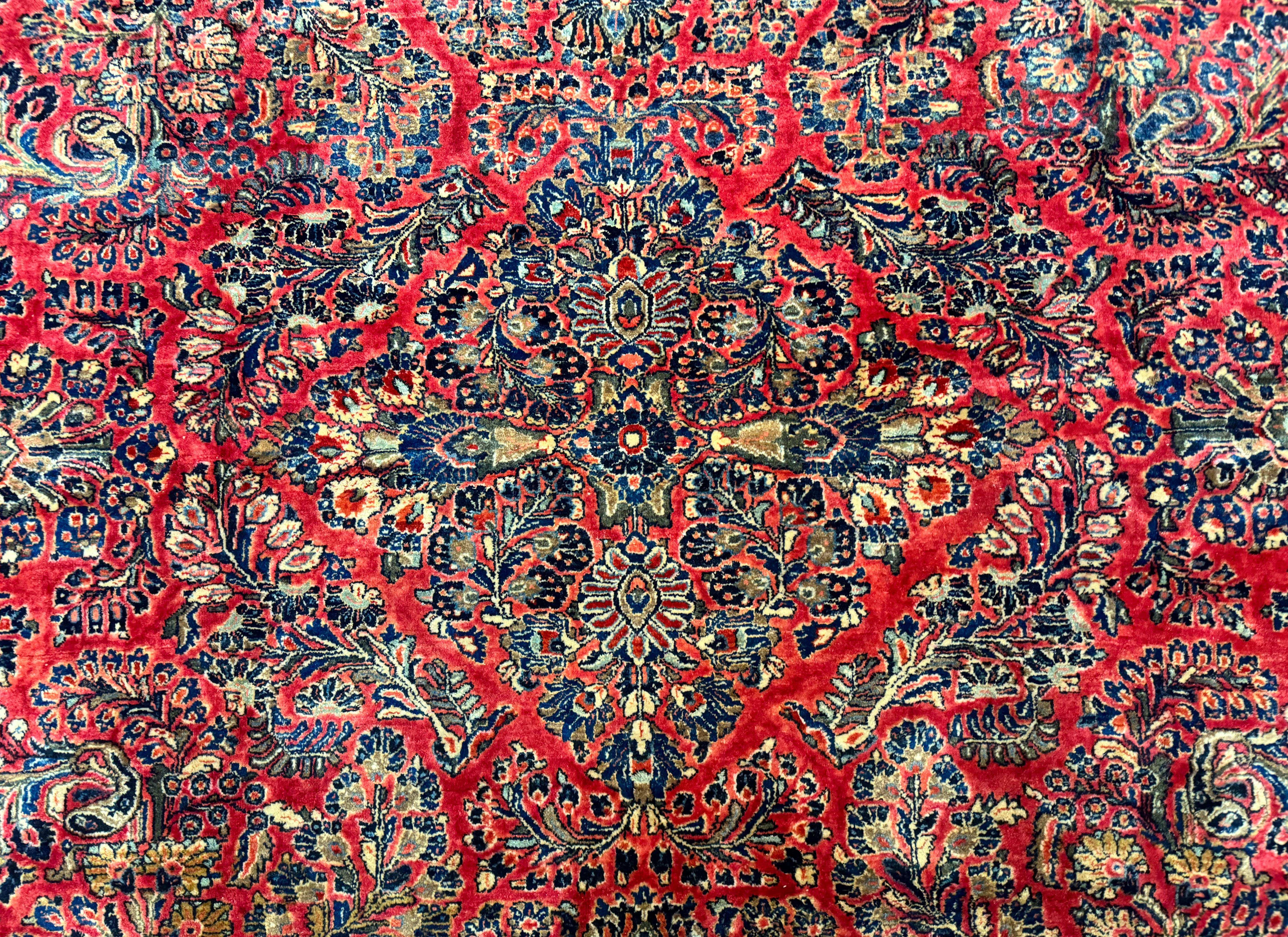 Palace Size Persian Sarouk Rug 10x16, Rare Size, Red, Large Antique Persian Carpet - Jewel Rugs