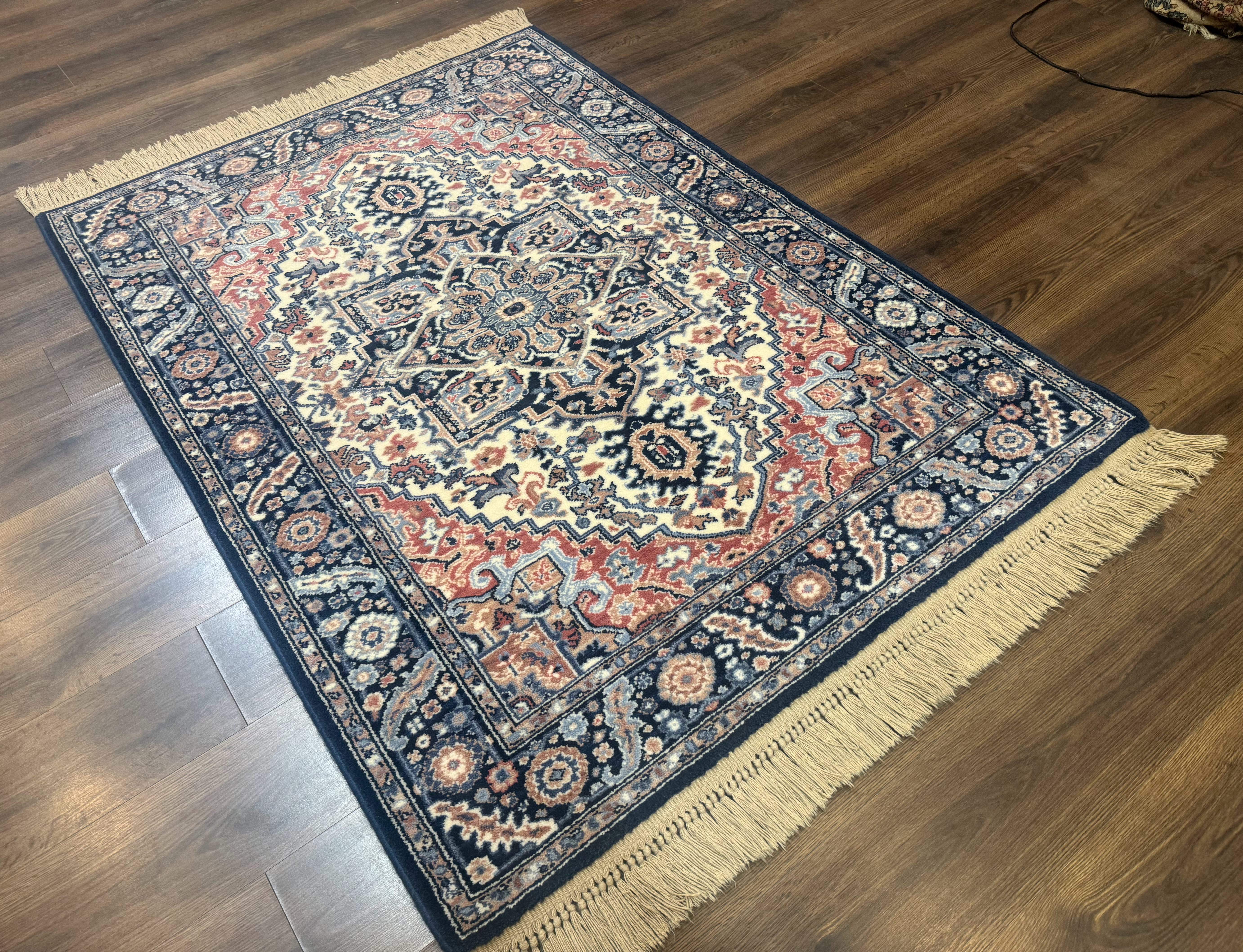 4x6 Karastan Rug Blue Heriz Rug #748, Vintage Wool Karastan Carpet - Jewel Rugs