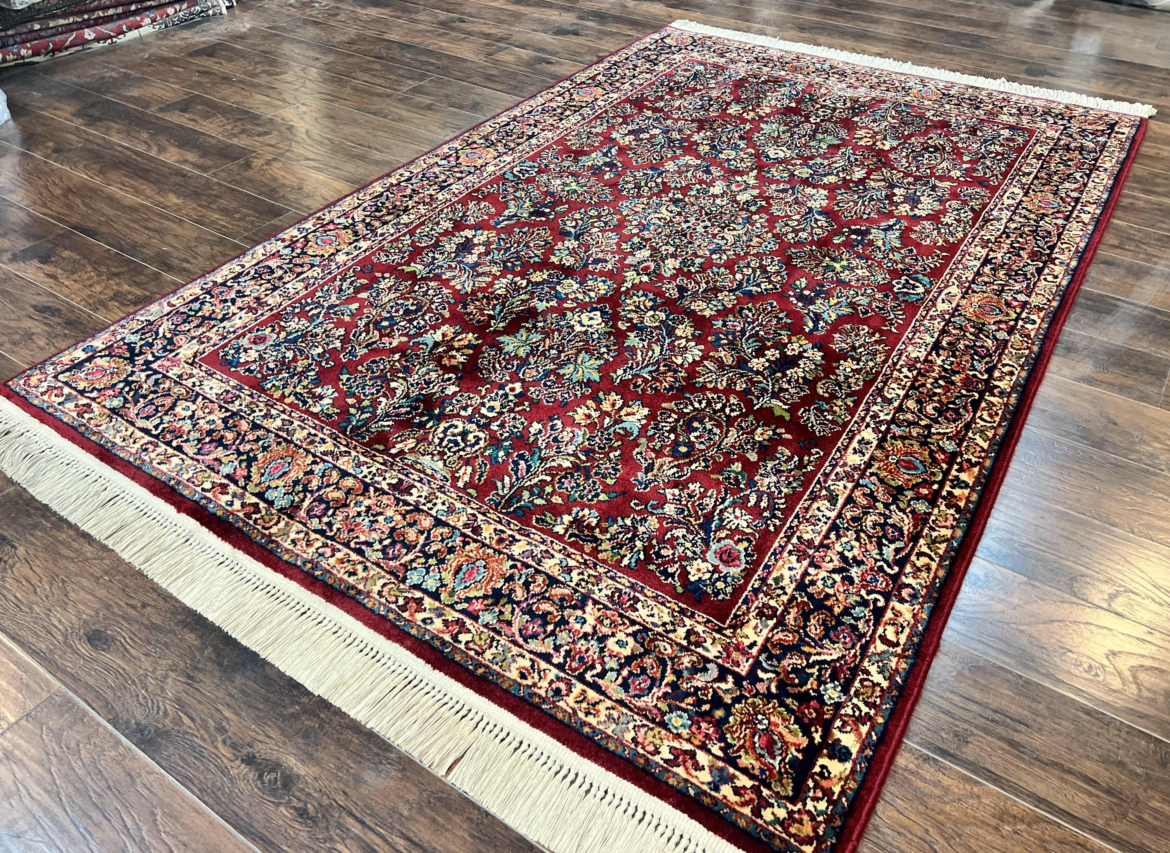 Karastan Rug 5.9 x 9 Red Sarouk Rug #785, Karastan Wool Rug, Karastan Carpet, Original 700 Series Vintage Karastan Oriental Rug Discontinued - Jewel Rugs