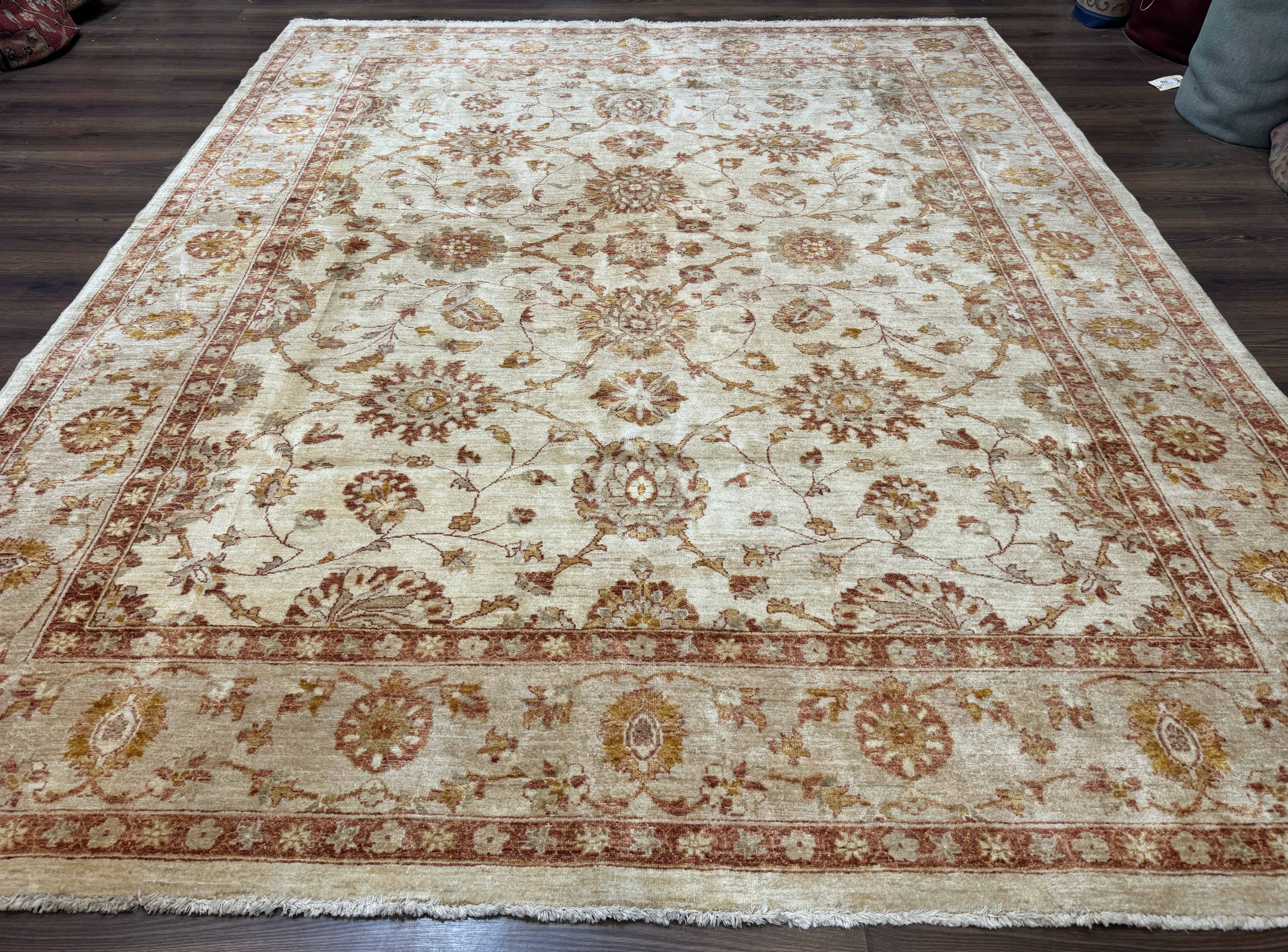 Pakistani Peshawar Rug 8x10, Pak Persian Traditional Oriental Carpet, Handmade, Wool, Allover Pattern - Jewel Rugs