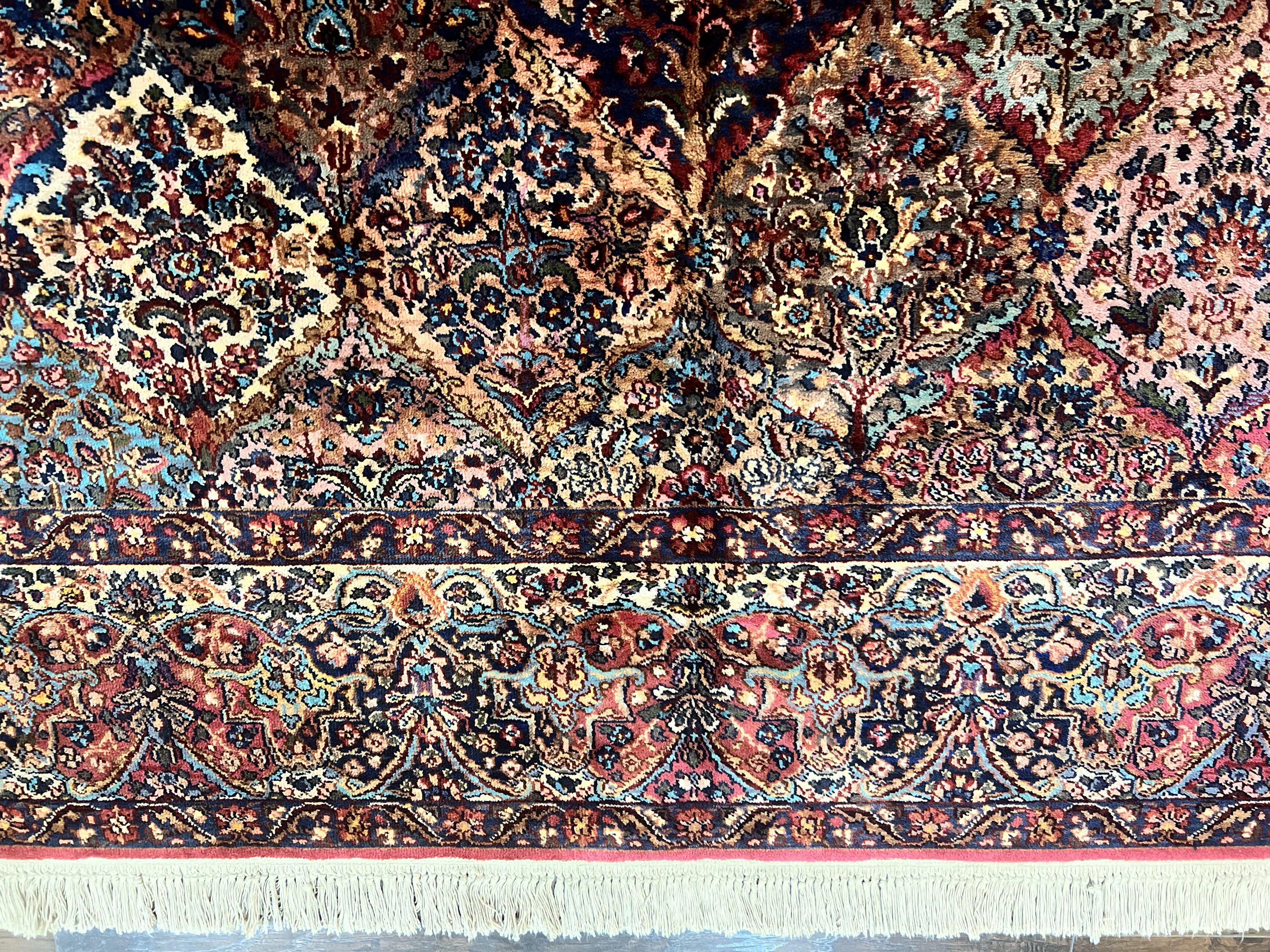 Karastan Multicolor Panel Kirman Rug #717, Wool Karastan Rug 8' 8" x 12', Vintage Multipanel Kirman, Original Karastan Collection 700 Series - Jewel Rugs