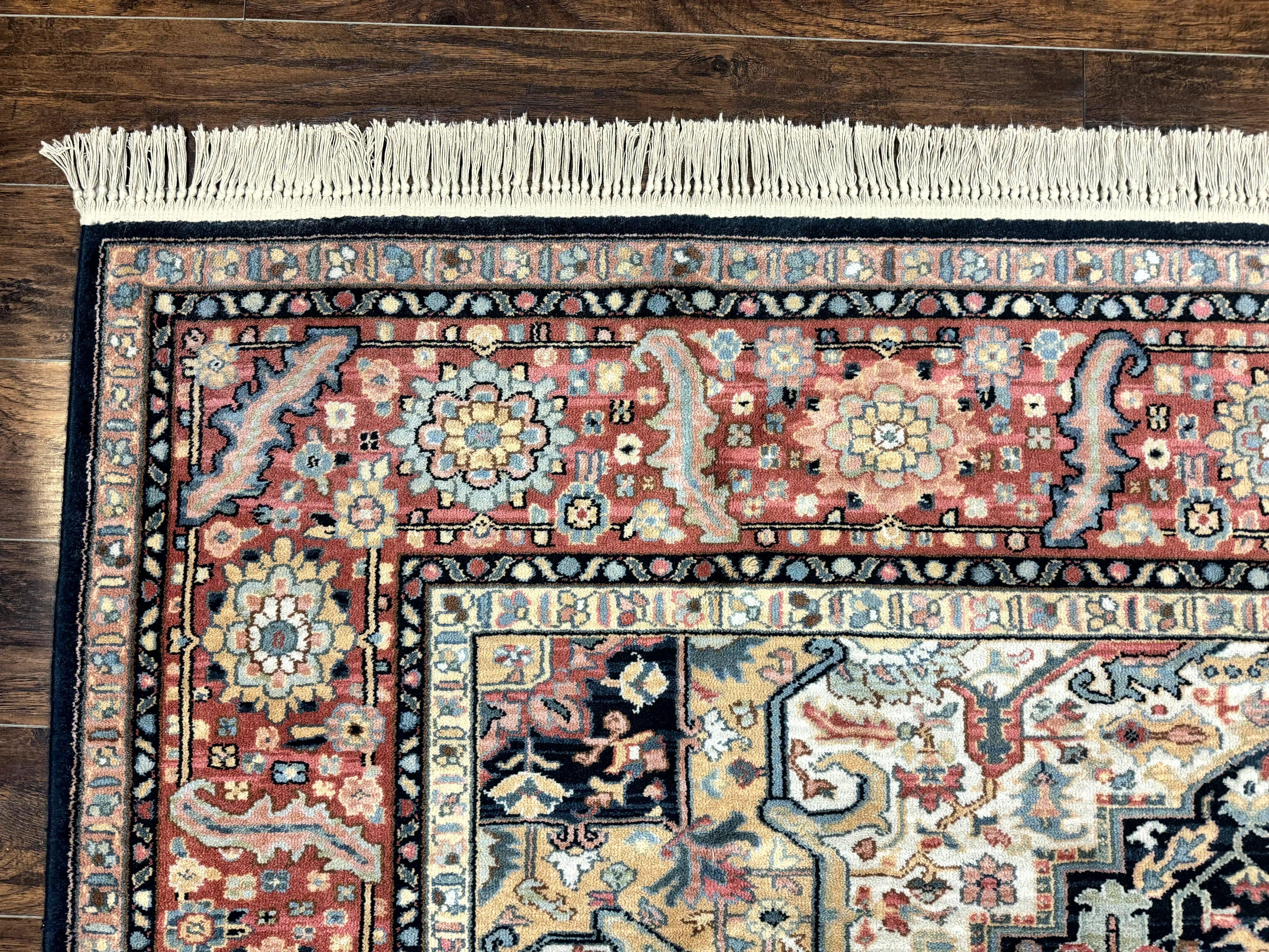 Karastan Navy Heriz #700/701 Rug, 8.8 x 10.6 Karastan Carpet, Wool Pile, Discontinued Vintage Karastan Rug, Original 700 Series, Geometric - Jewel Rugs