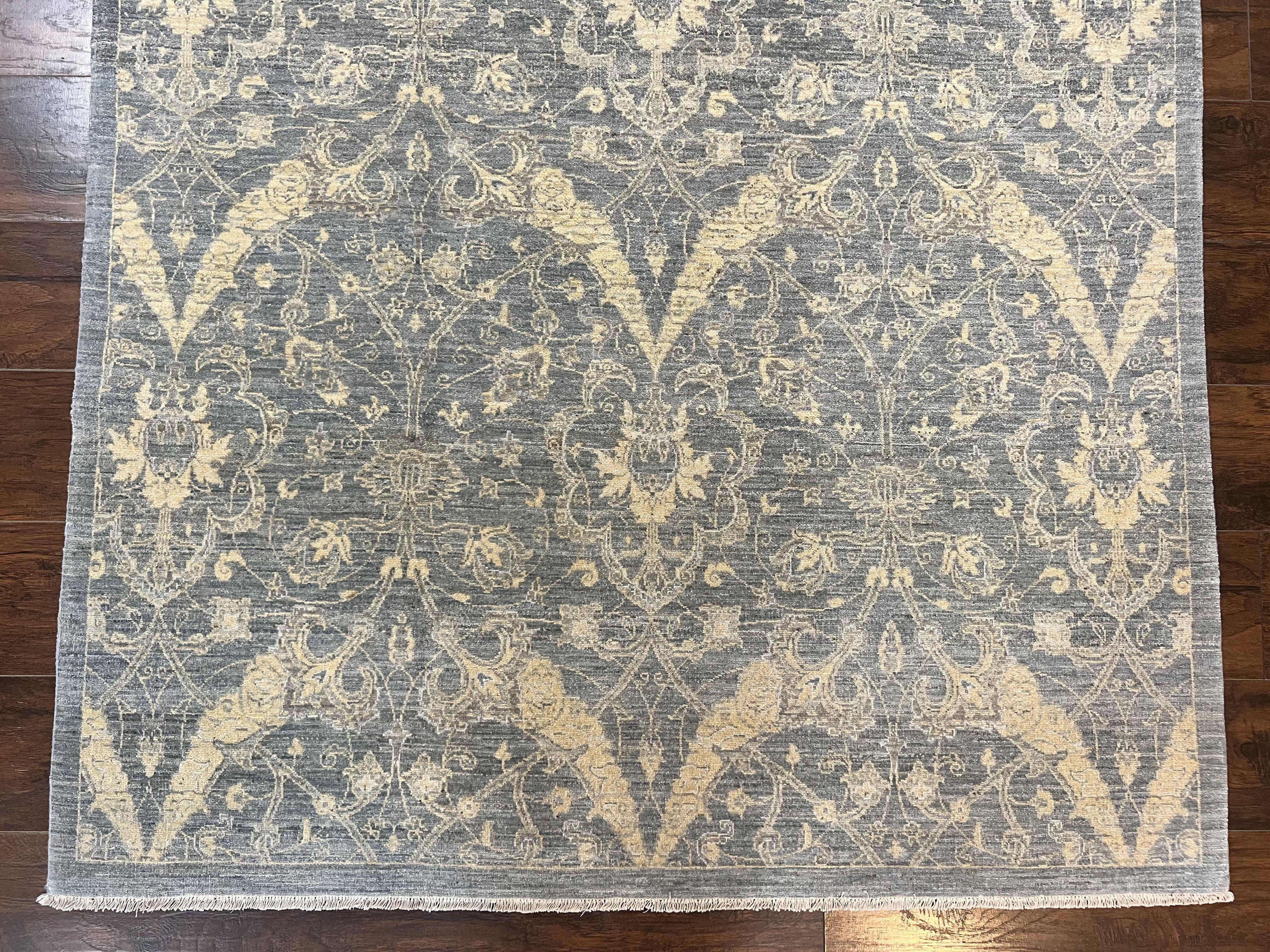 Contemporary Pakistani Rug 5 x 6.6, Handmade Floral Wool Rug, Spanish Pattern - Jewel Rugs