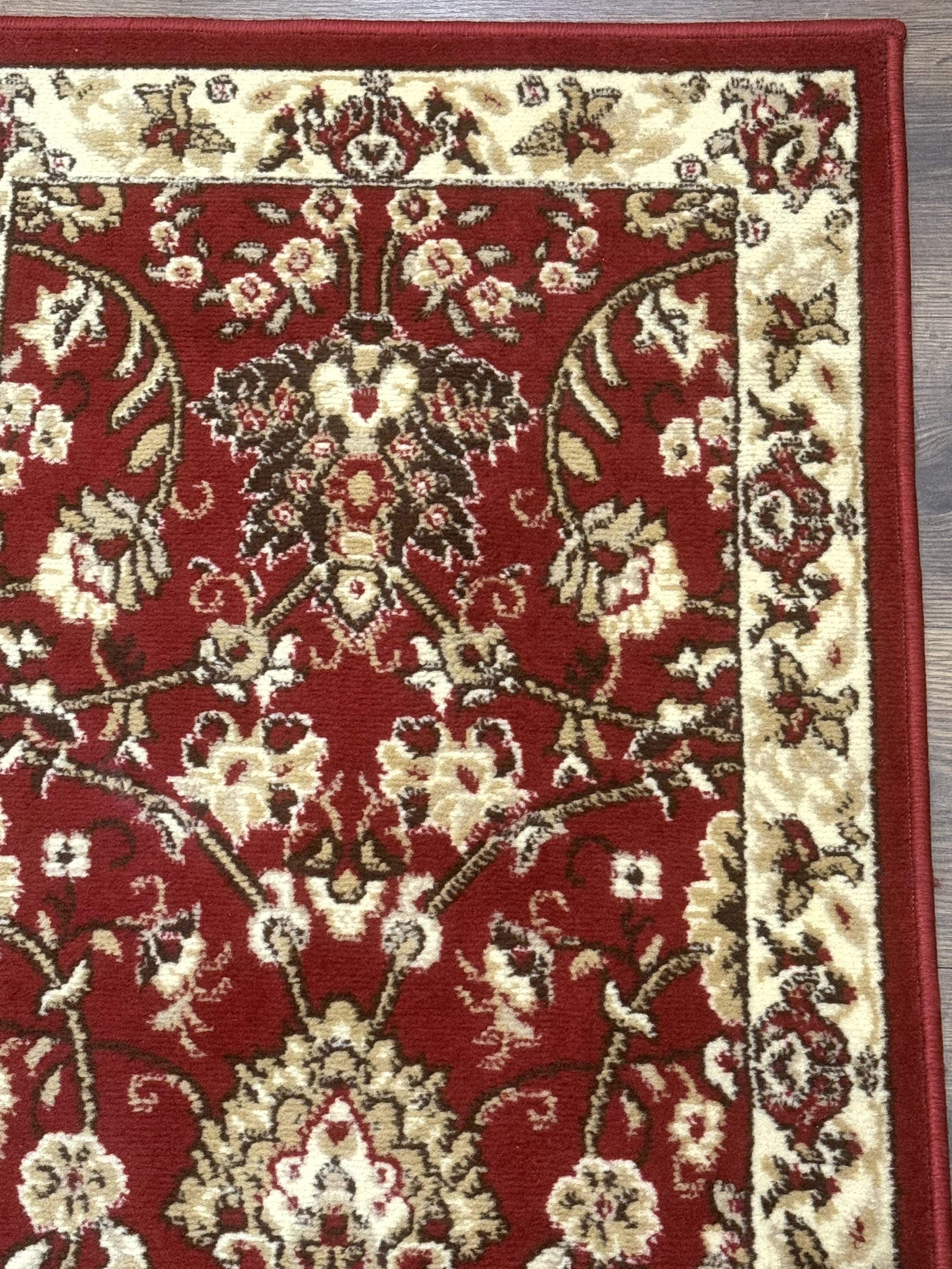 Oriental Runner Rug 2 x 8, Red and Ivory, Floral, 8ft Runner for Hallway - Jewel Rugs