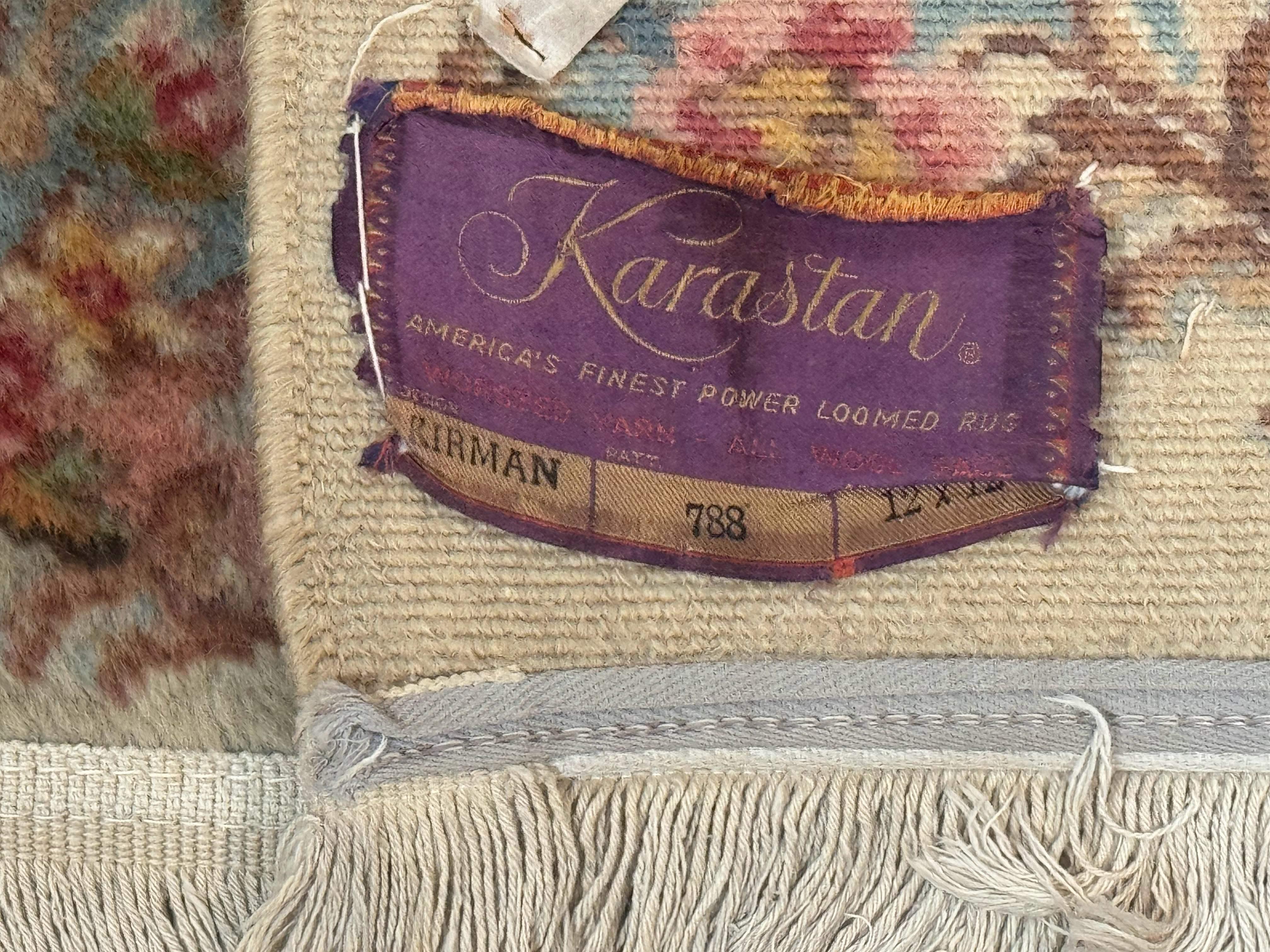 Karastan Kirman Rug #788, Wool Karastan Carpet 11x12, Unique Almost Square Size, Rare, Original 700 Series, Vintage Discontinued Karastan - Jewel Rugs