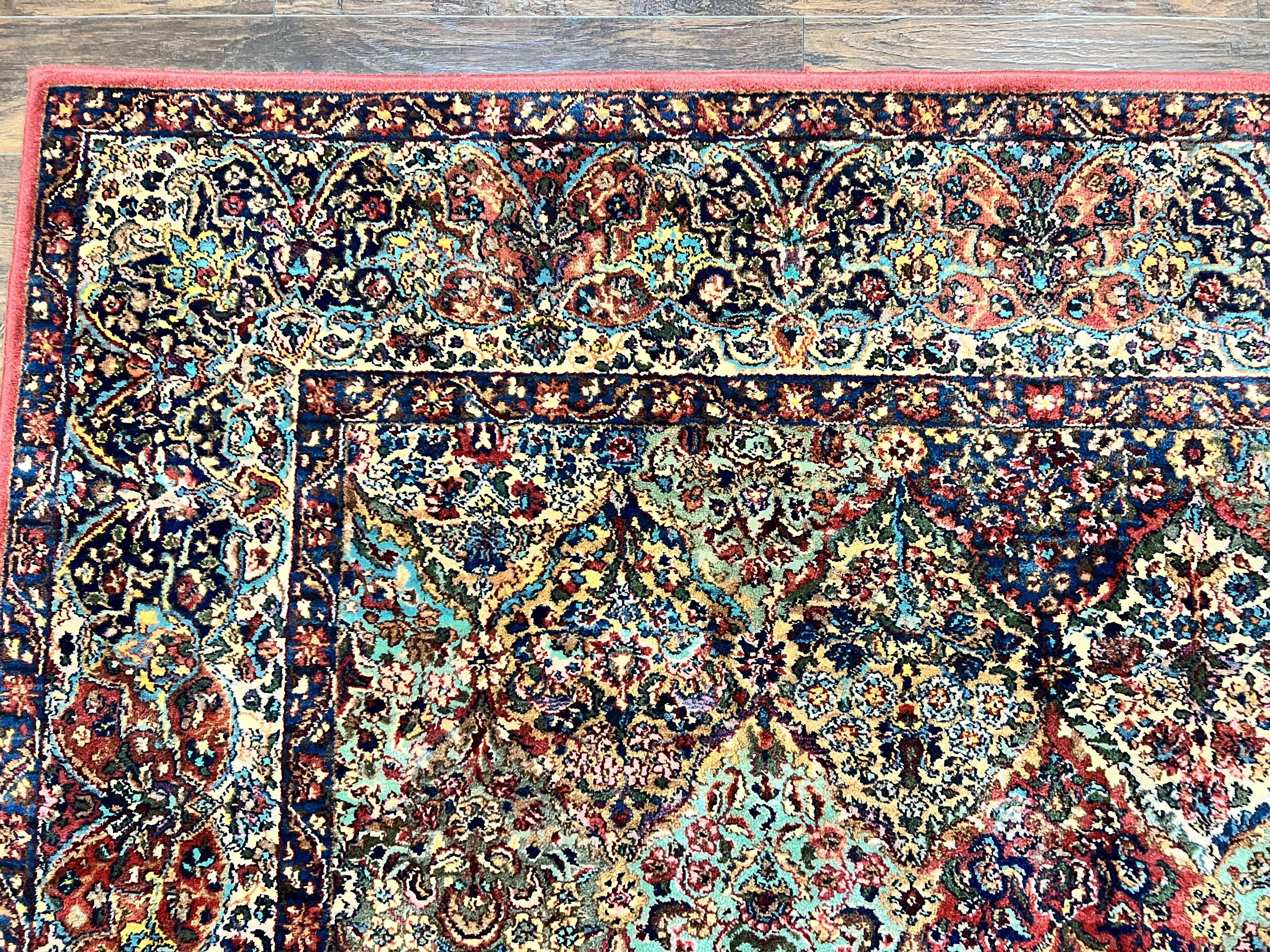 Karastan Multicolor Panel Kirman Rug #717, Square Wool Karastan Rug 9x9 ft, Wool Karastan Carpet, Original 700 Series, Rare Size 9 x 9 - Jewel Rugs