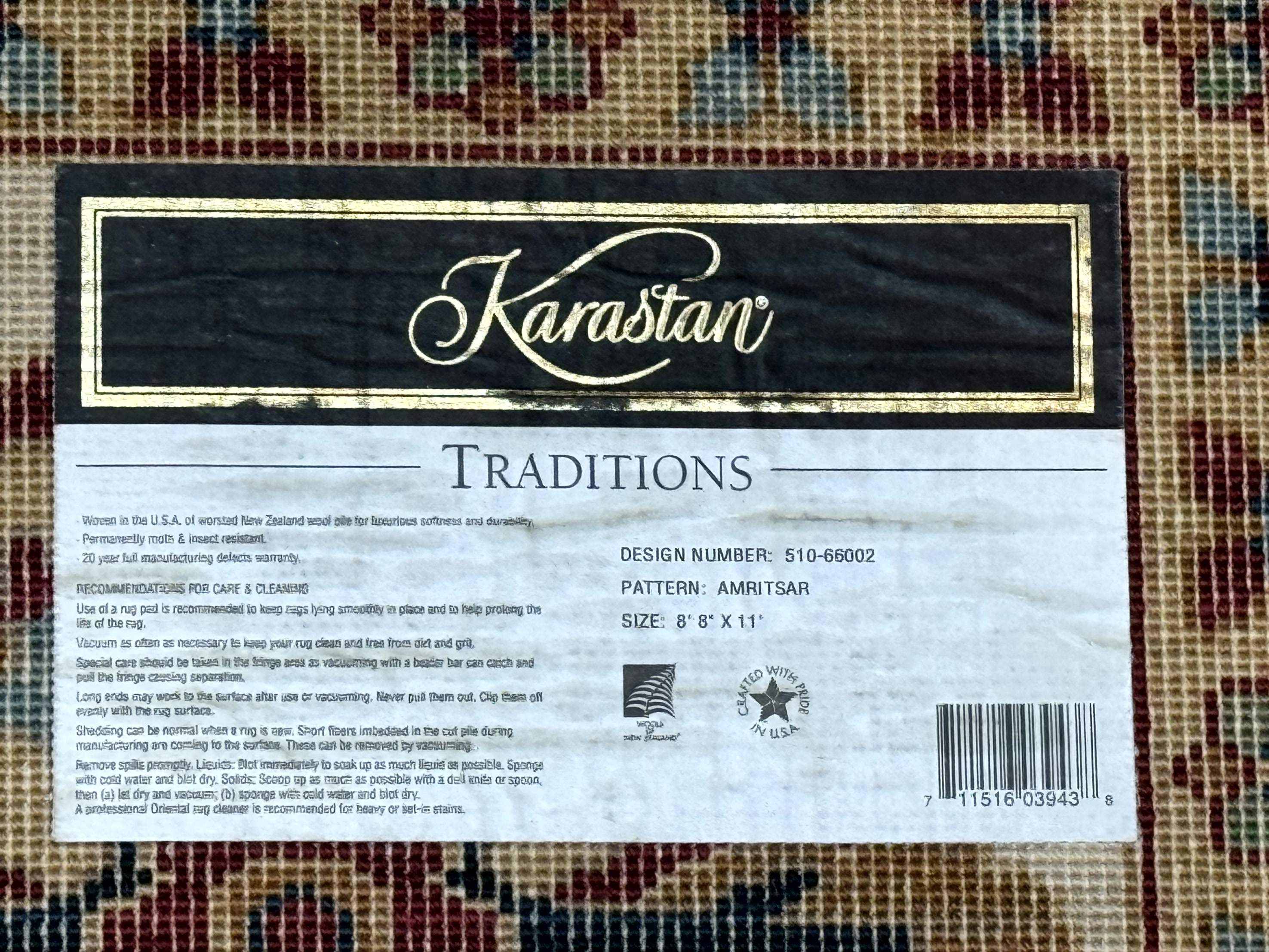 Karastan Amritsar Rug 8.8 x 11, Traditions #510-66002, Wool - Jewel Rugs