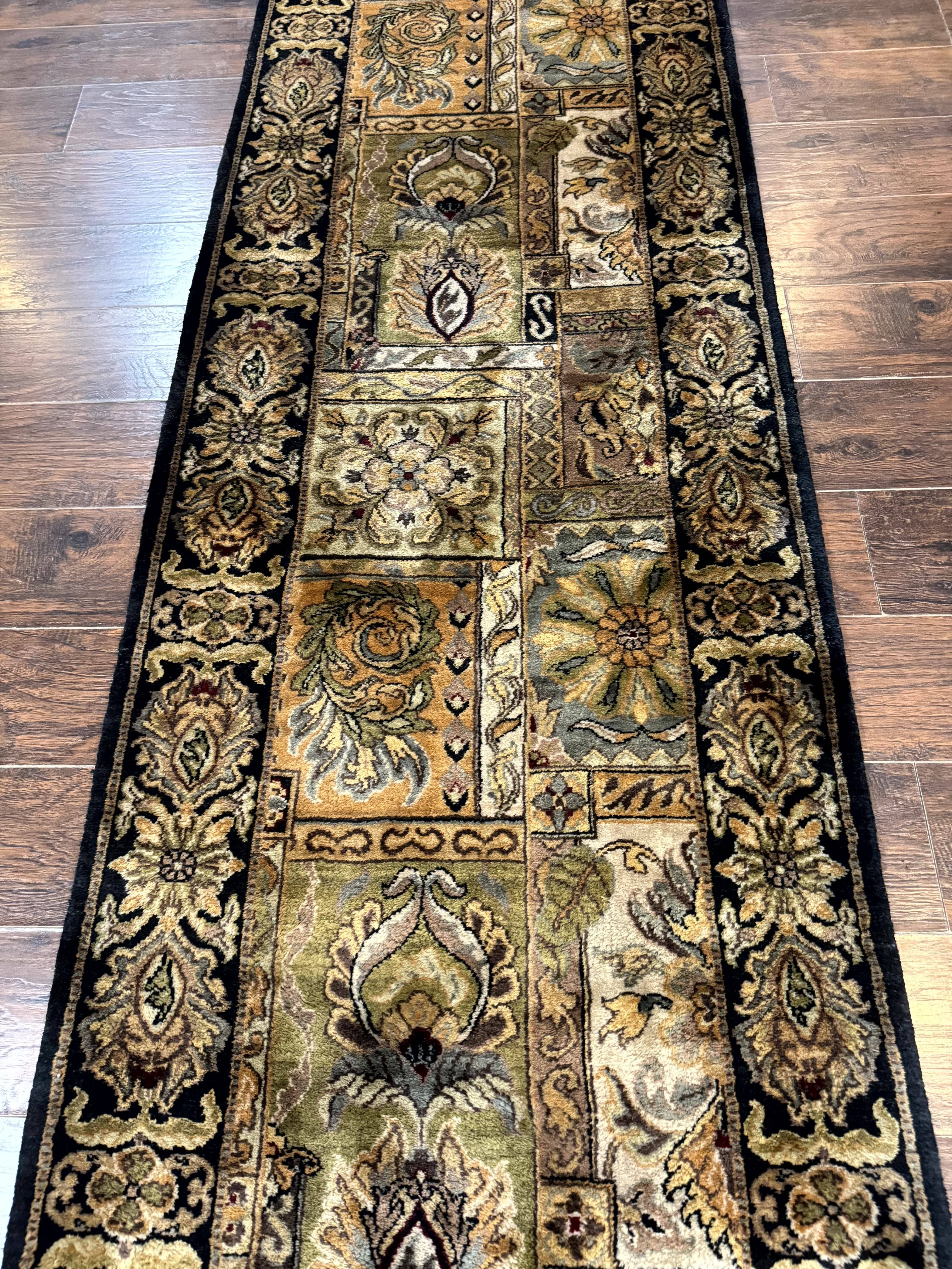 Indian Runner Rug 3x14, Panel Design, Oriental Carpet for Hallway - Jewel Rugs