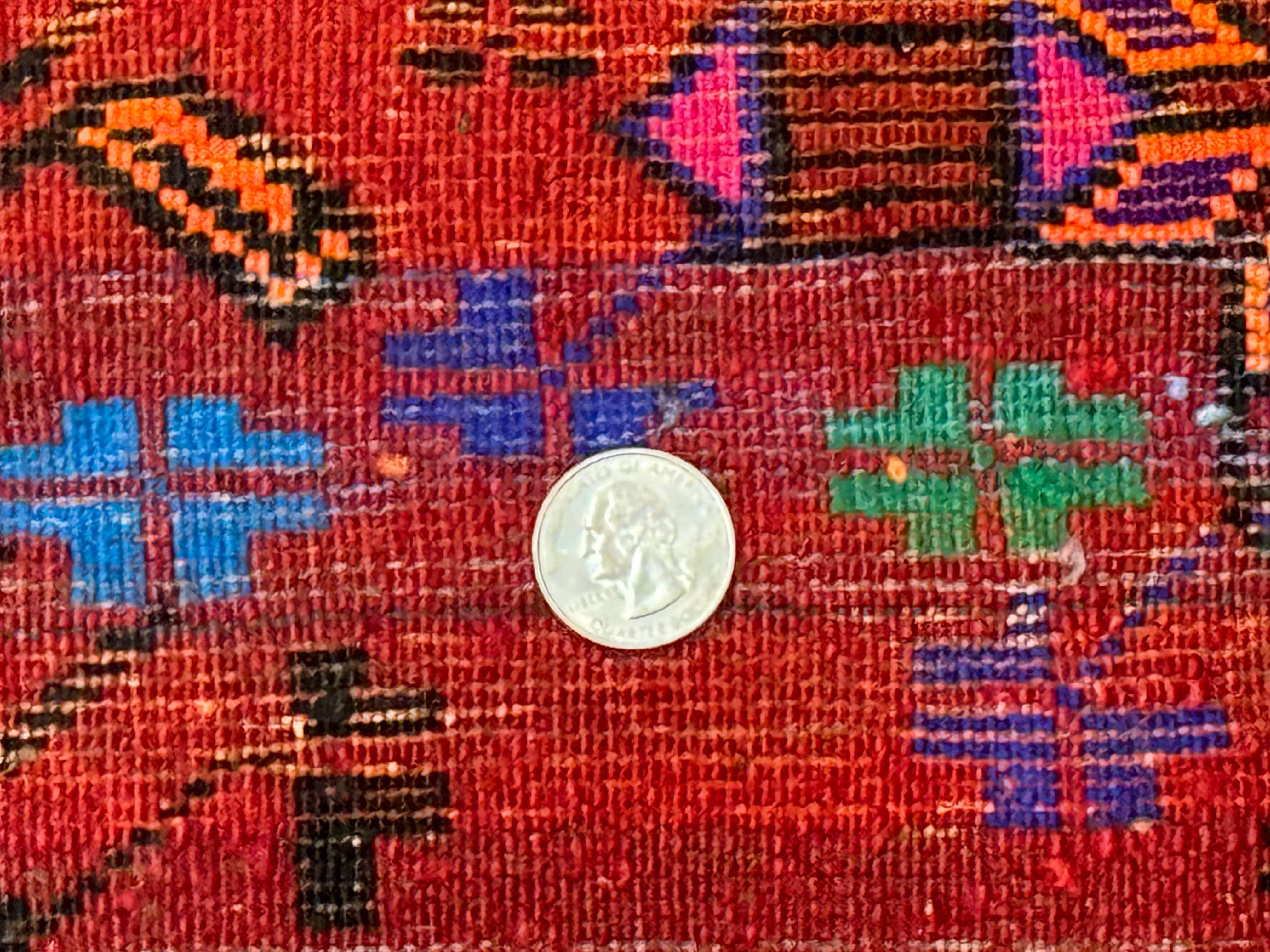 Small Persian Baluch Rug, Red Green Blue, Tribal Rug - Jewel Rugs