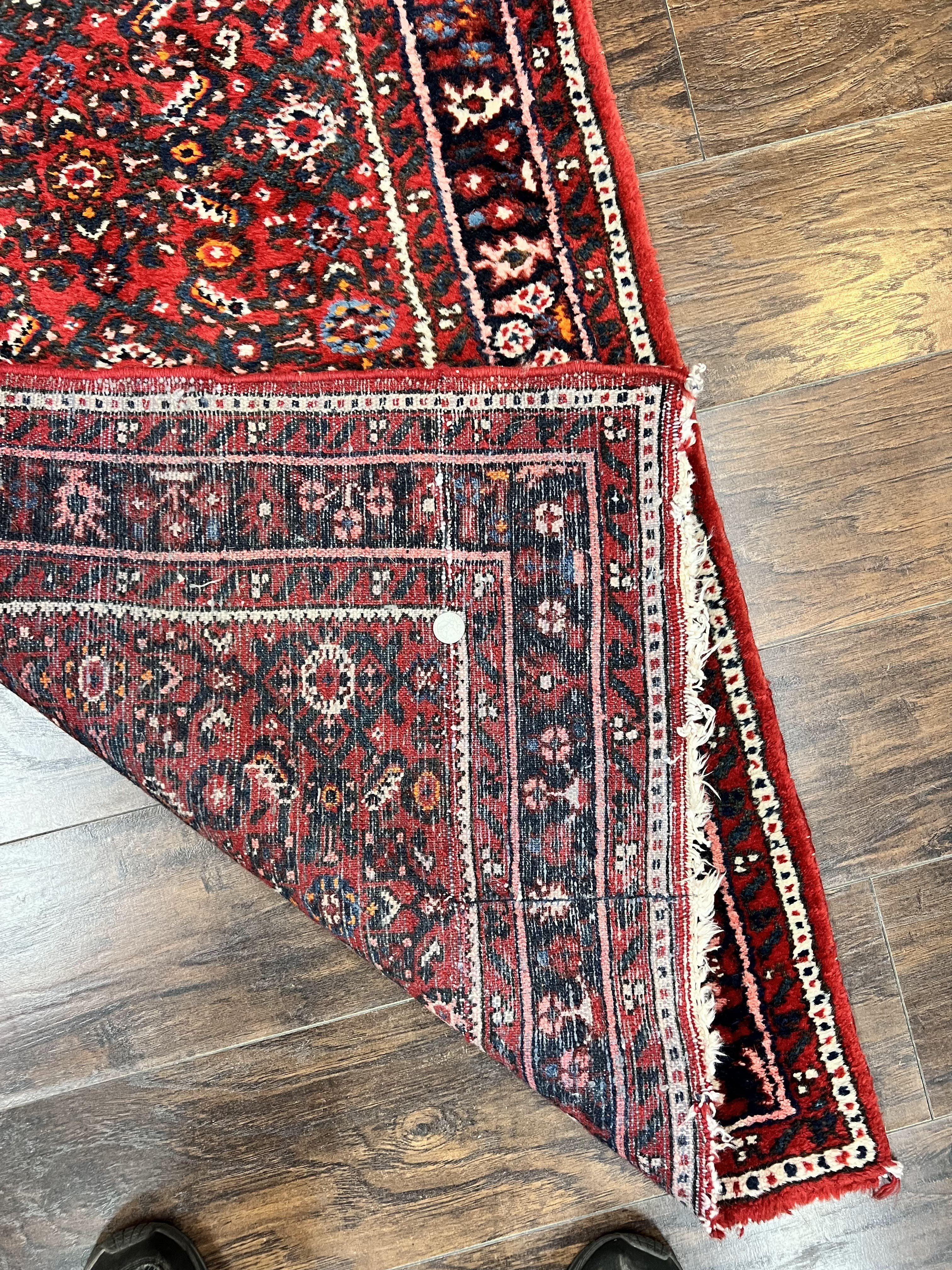 Long Persian Runner Rug 2.9 x 17, Red Handmade Wool Rug for Hallway, Antique Persian Carpet, 17ft Runner, Persian Hamadan Dargazine Rug - Jewel Rugs