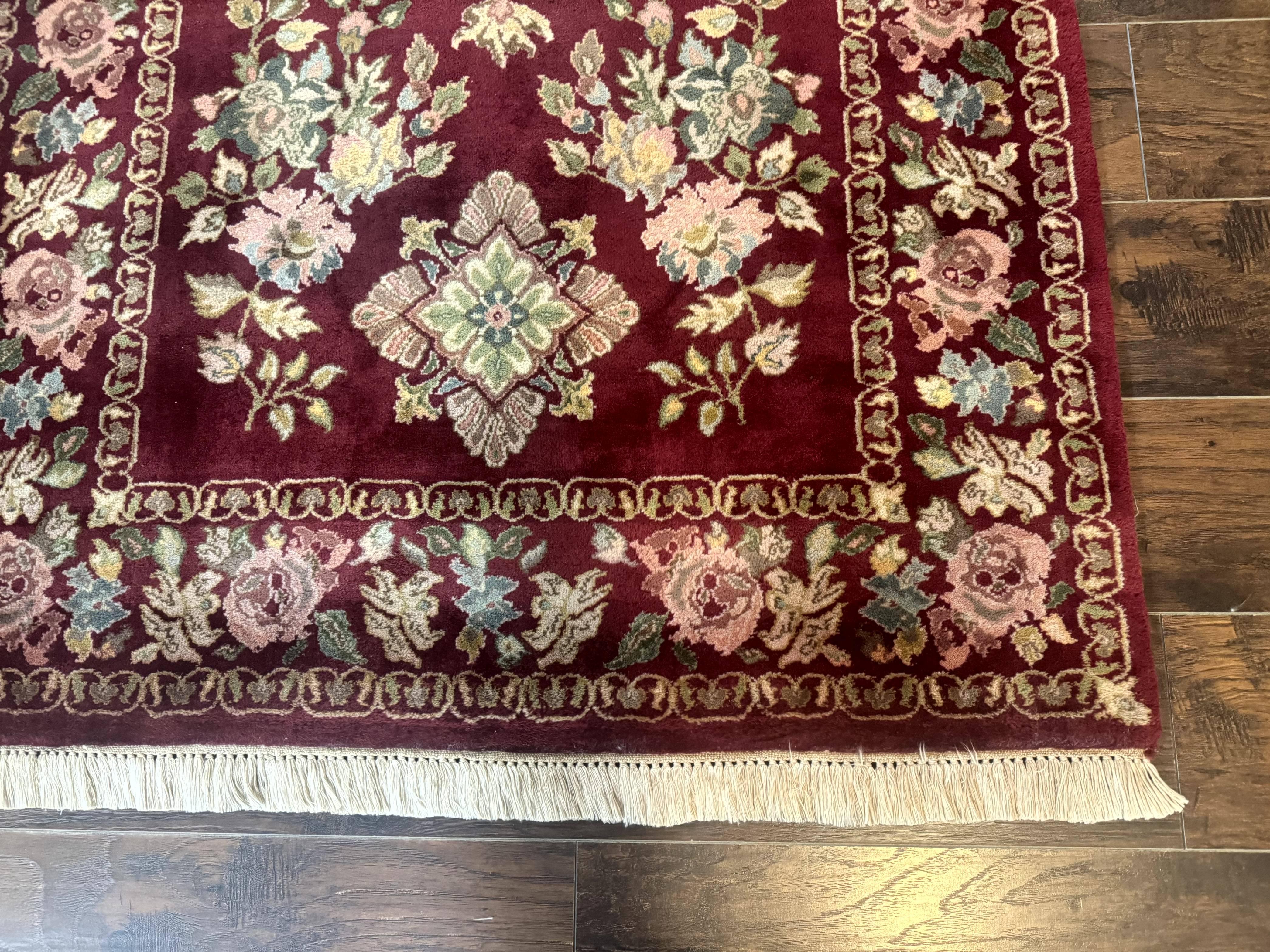 Indo Persian Kerman Rug 4x6, Burgundy, Floral - Jewel Rugs