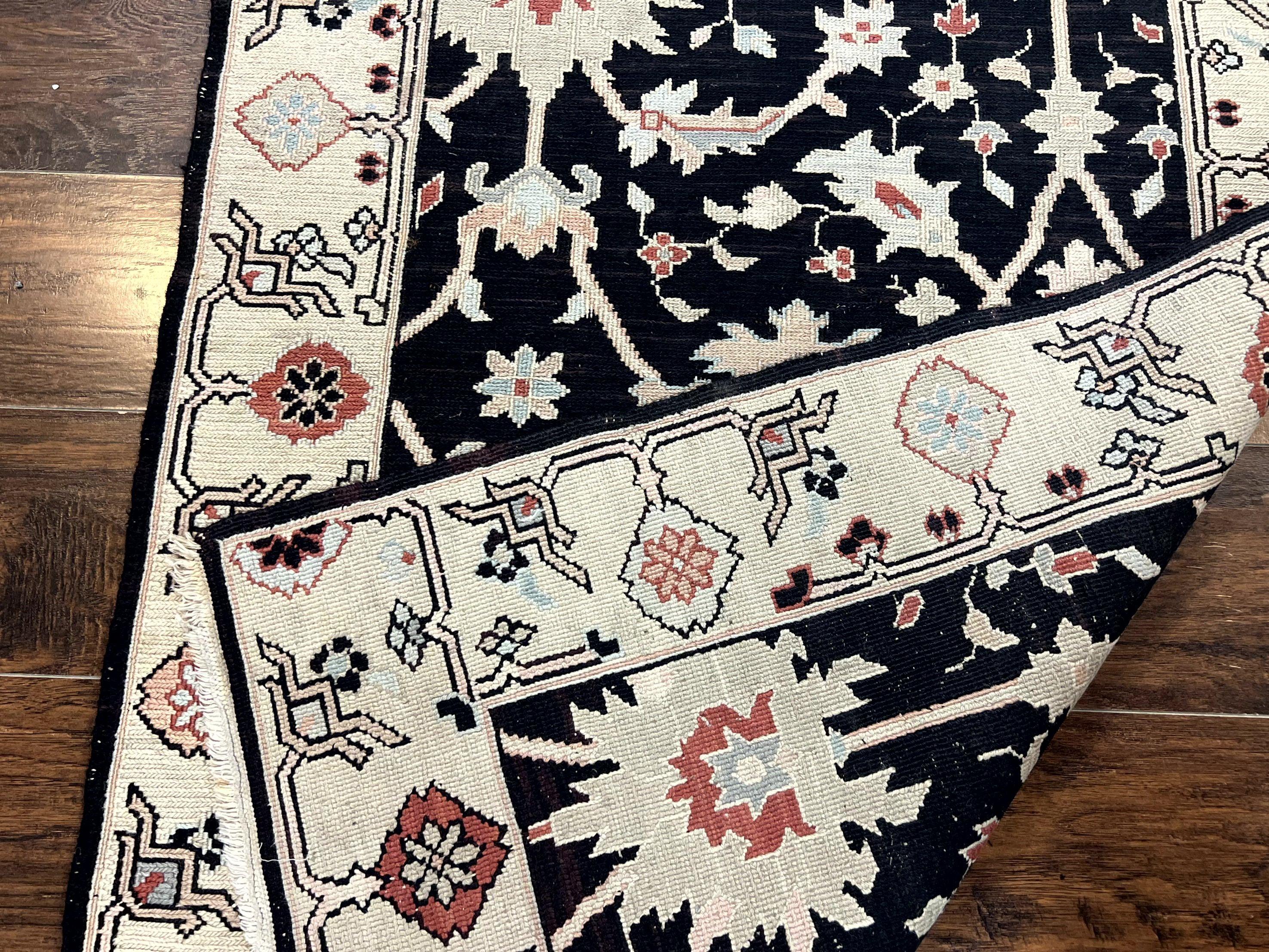 Turkish Flatweave Kilim Rug 3x5, Black, Handmade Vintage Wool Carpet - Jewel Rugs