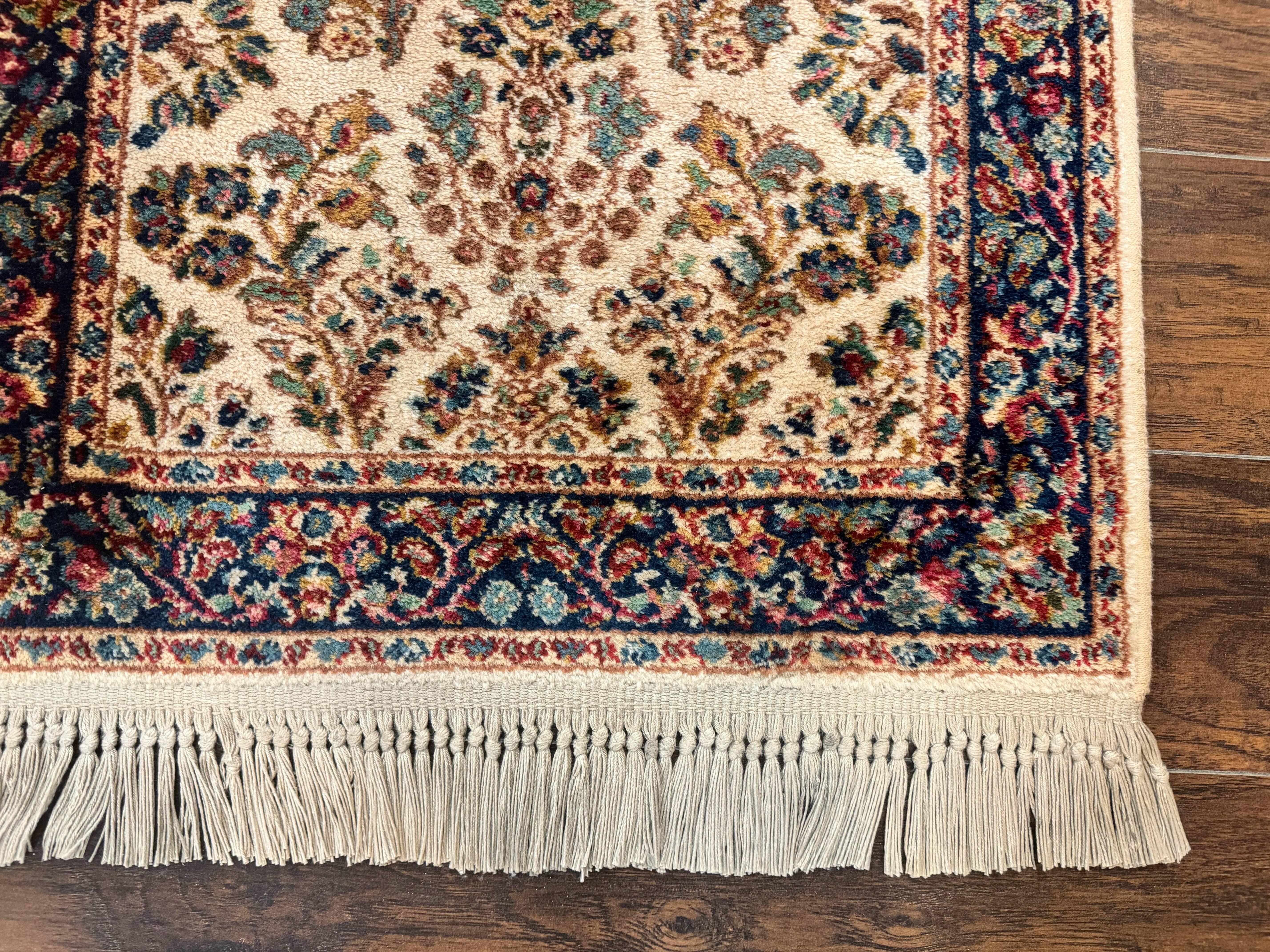 Karastan Rug 2.6 x 4, Karastan Ivory Sarouk #760, Vintage Wool Pile Small Karastan Carpet, Original Collection 700 Series Discontinued - Jewel Rugs