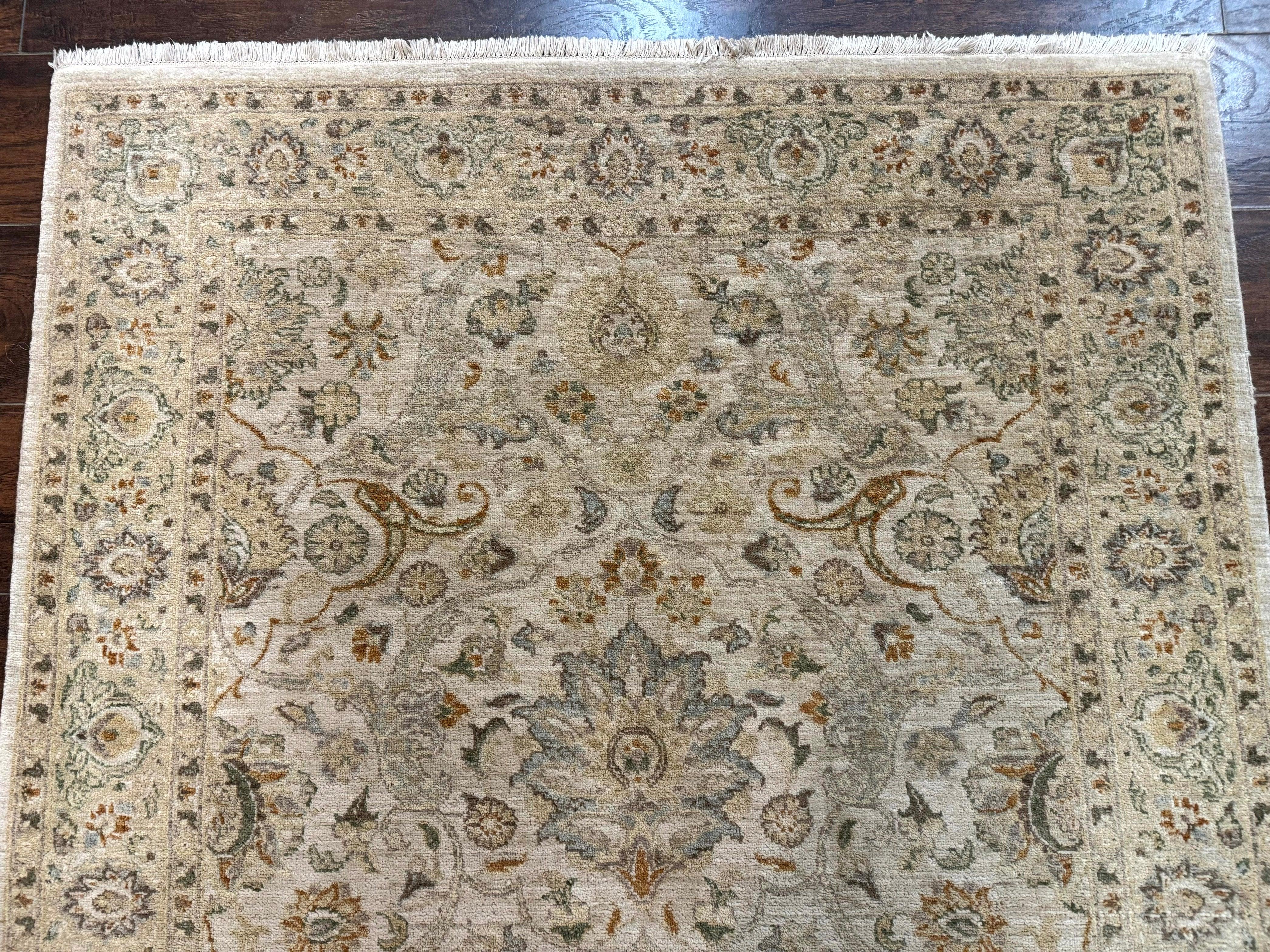 Pak Persian Rug 4x6, Beige, Pakistani Peshawar Rug, Handmade, Neutral Colors, Vintage Rug for Modern Home - Jewel Rugs
