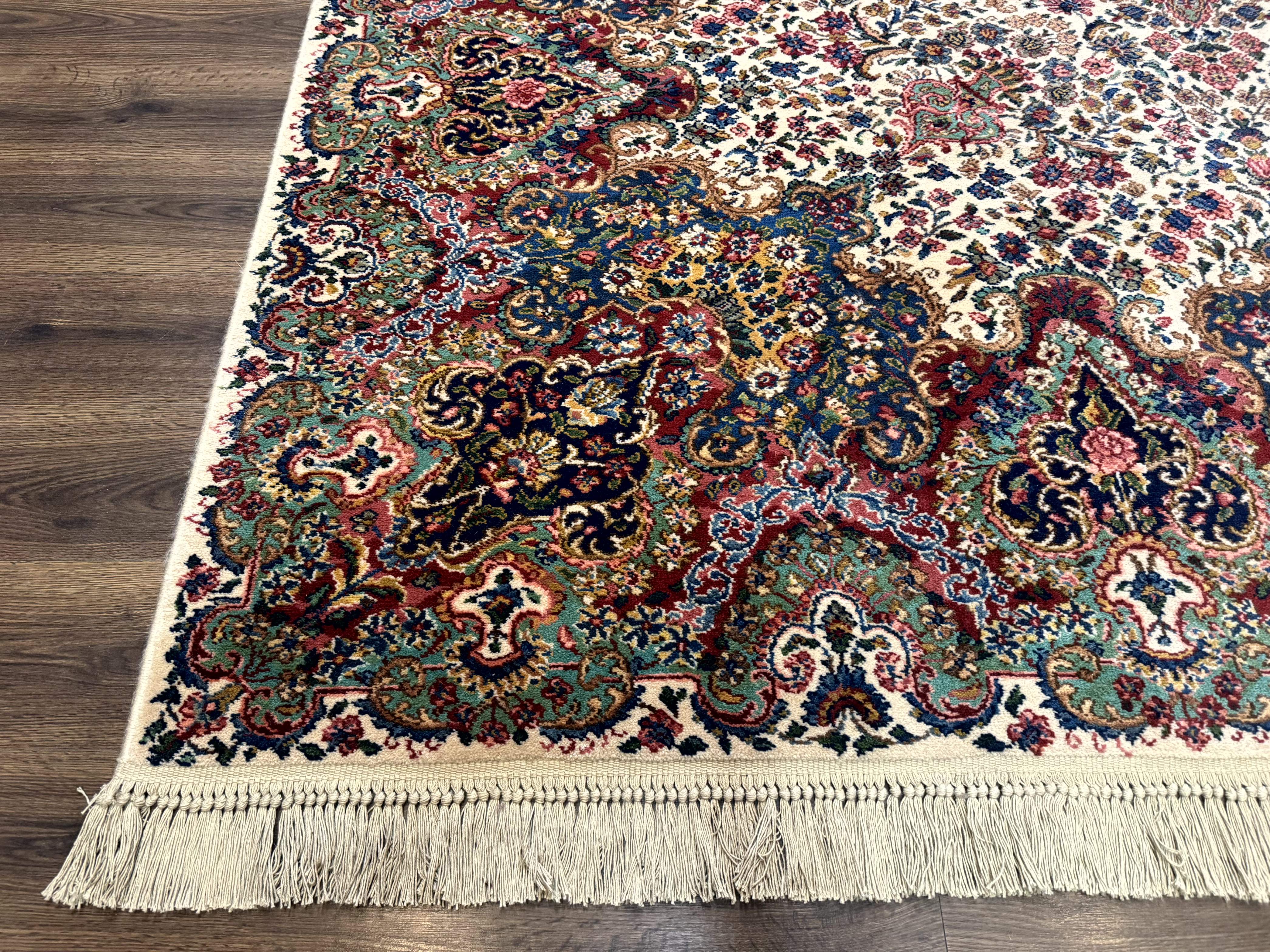 Karastan Rug #742 Floral Kirman 8.8 x 12, Wool Pile, Vintage Original Series, Rare - Jewel Rugs