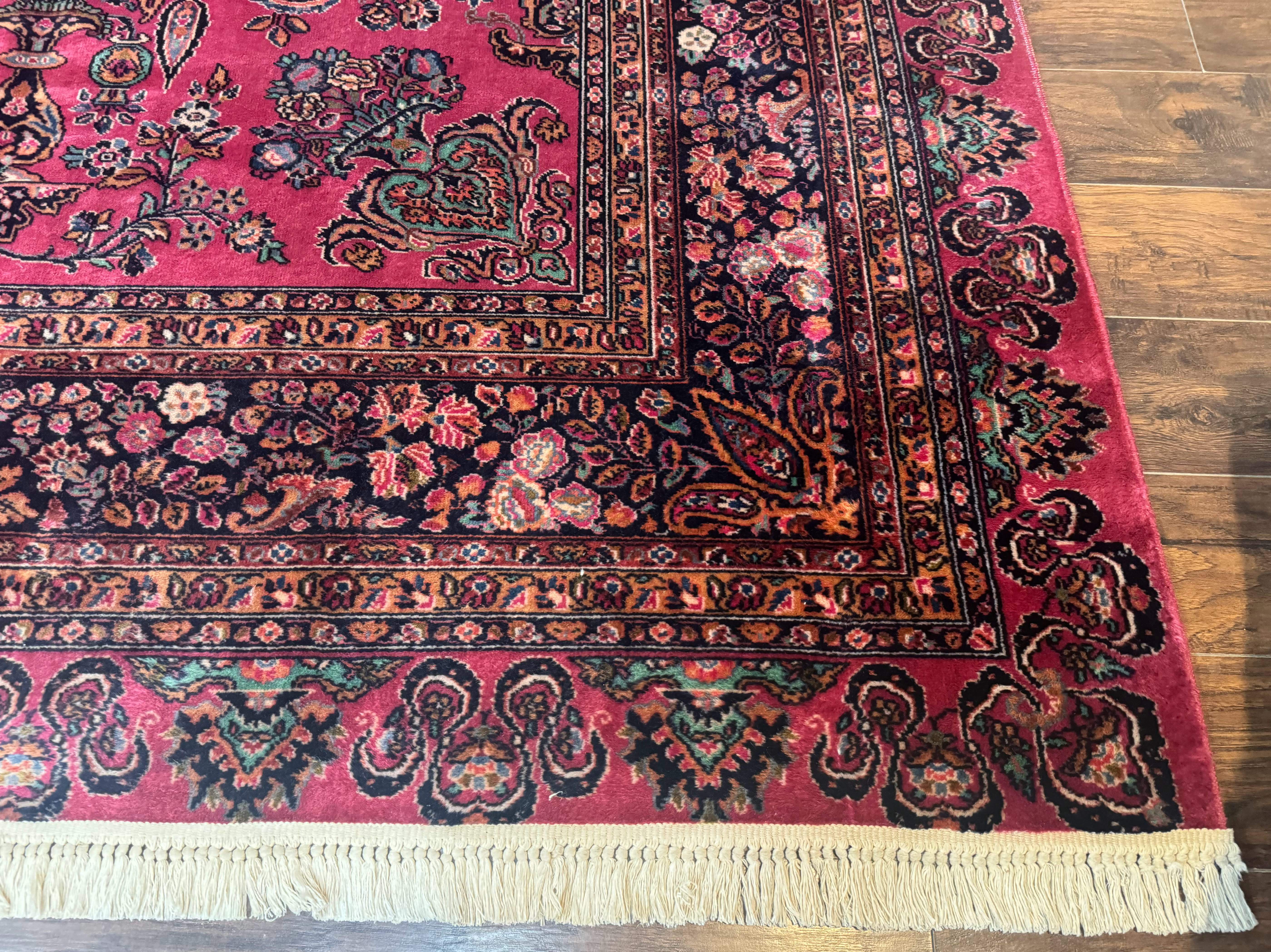 Karastan Rug 8.8 x 12 Antique Sarouk, Wool Pile, Vintage Discontinued - Jewel Rugs