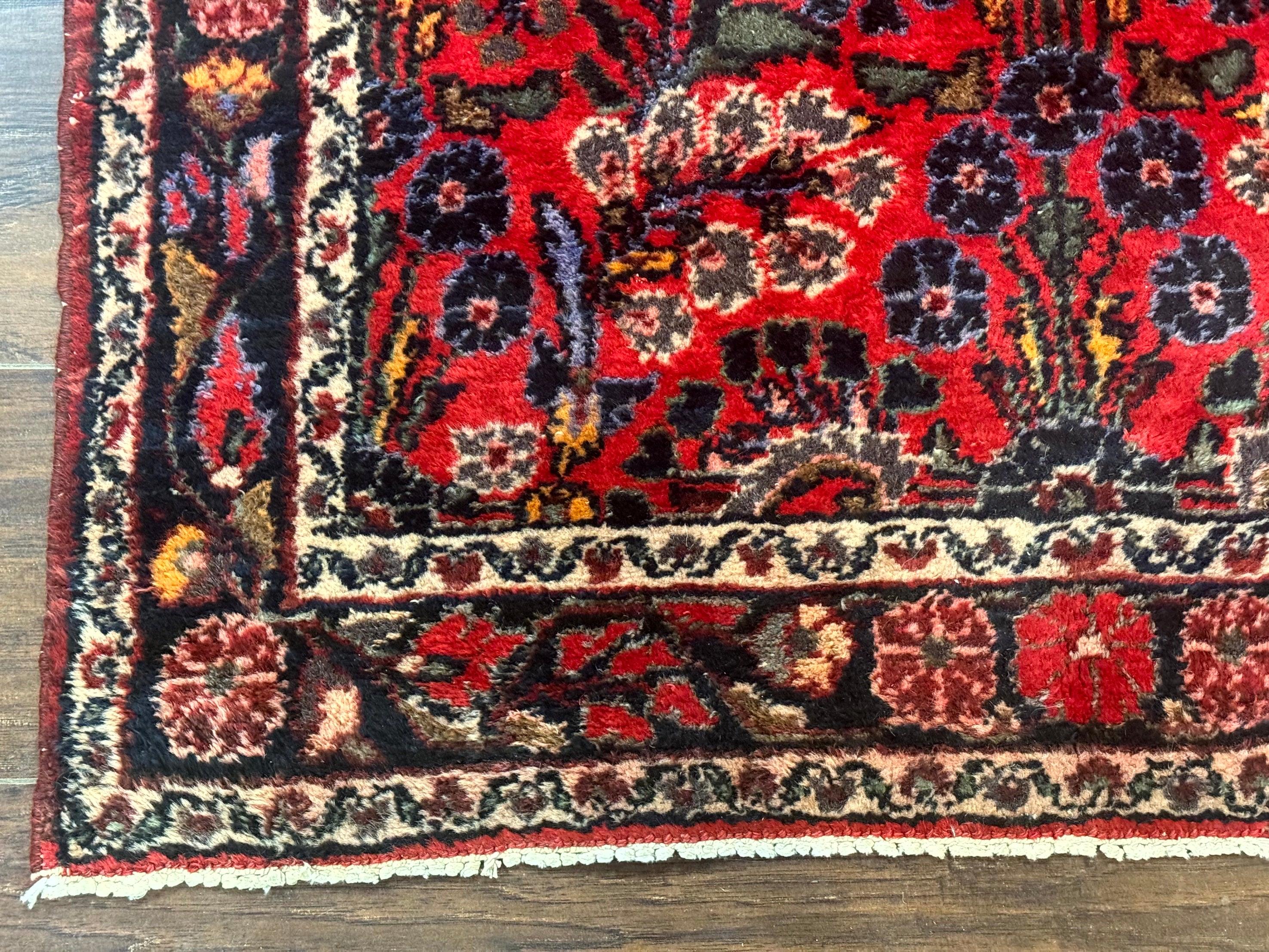 Persian Rug 3x5, Red Tribal Rug, Semi Antique, Wool Rug 3 x 5, Persian Hamadan Rug - Jewel Rugs