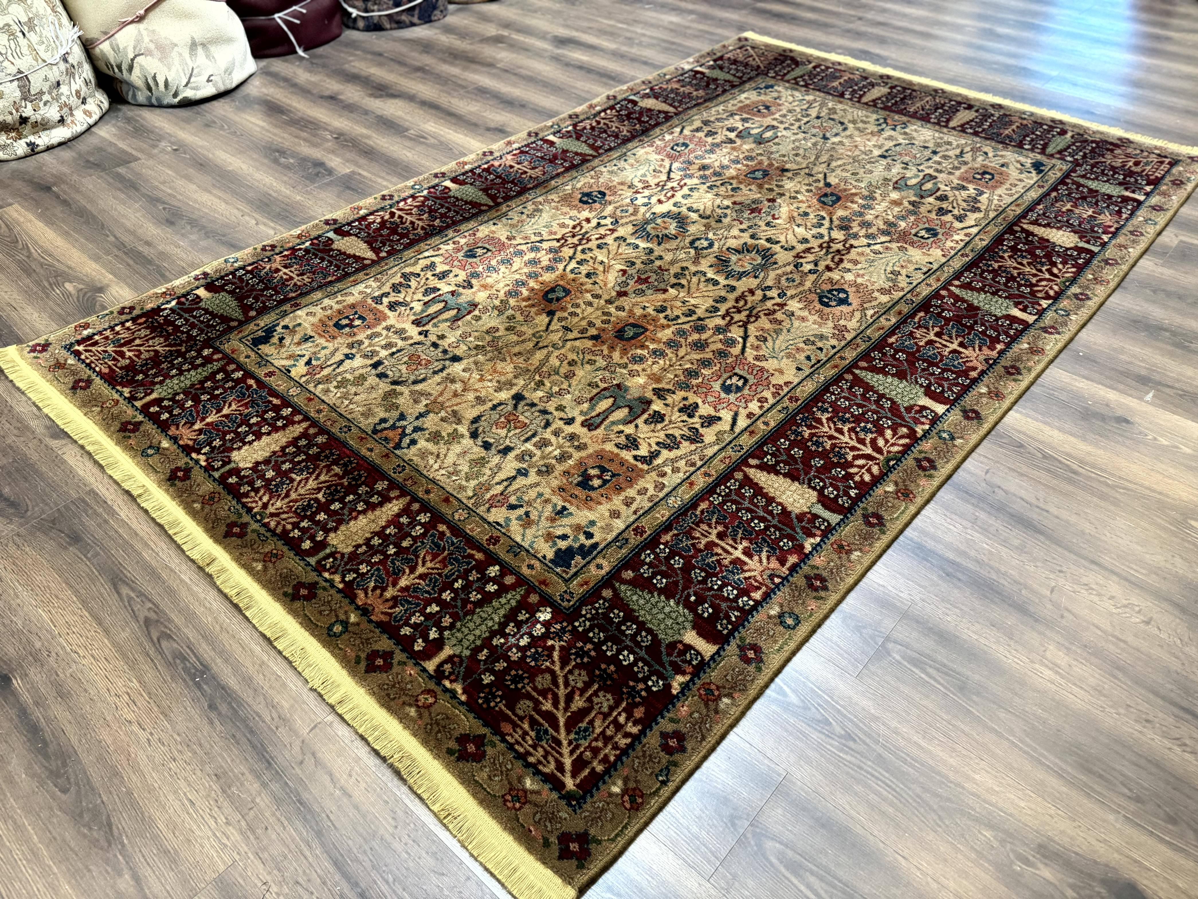 Karastan Rug 5.9 x 9 Samovar Teawash #900-901 Persian Vase Pattern, Wool Karastan Carpet, Traditional Area Rug, Allover Pattern Vintage Rug - Jewel Rugs