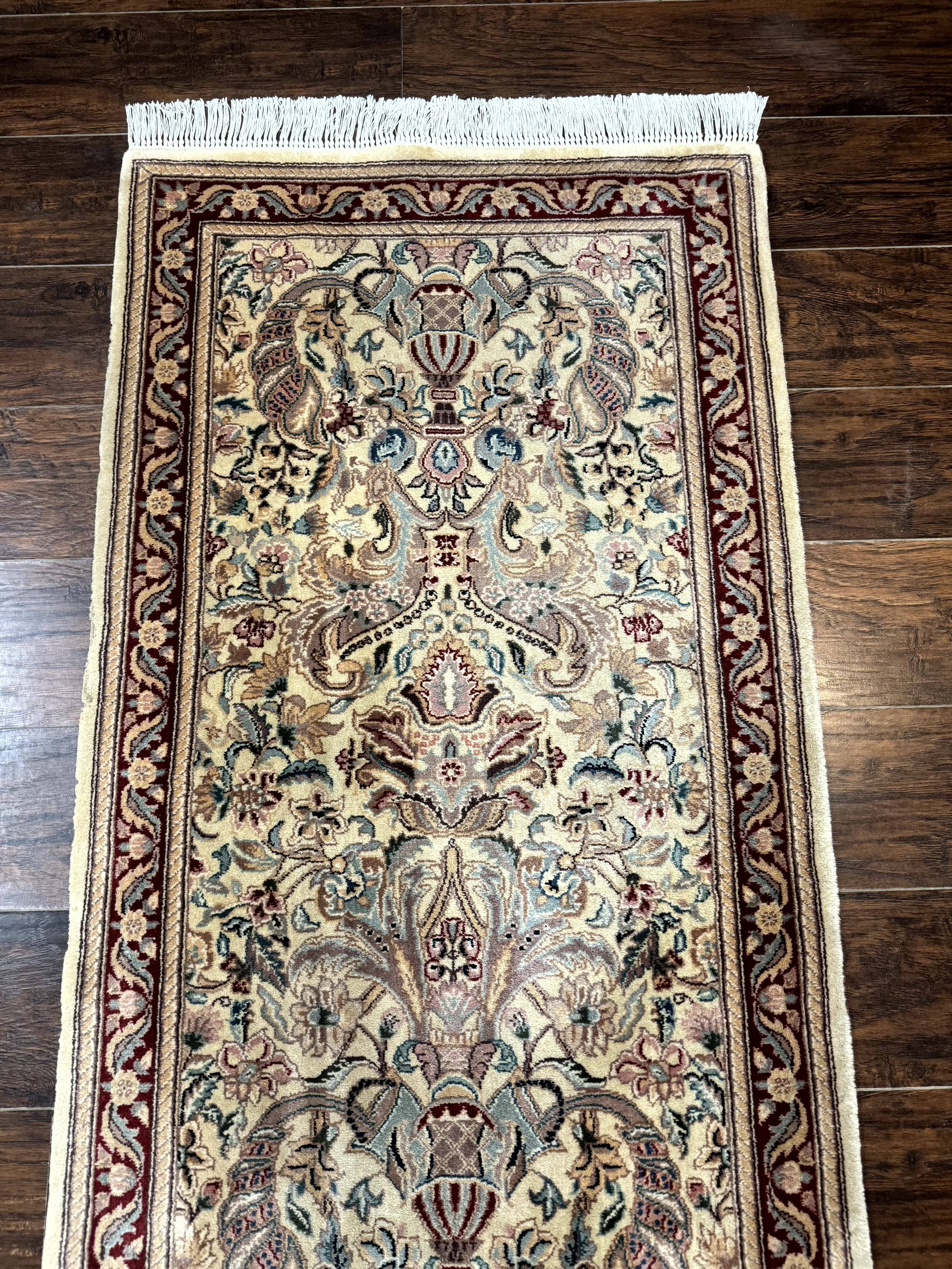 Pakistani Runner Rug 2.8 x 14, Pak Persian Hallway Rug, Cream Color - Jewel Rugs
