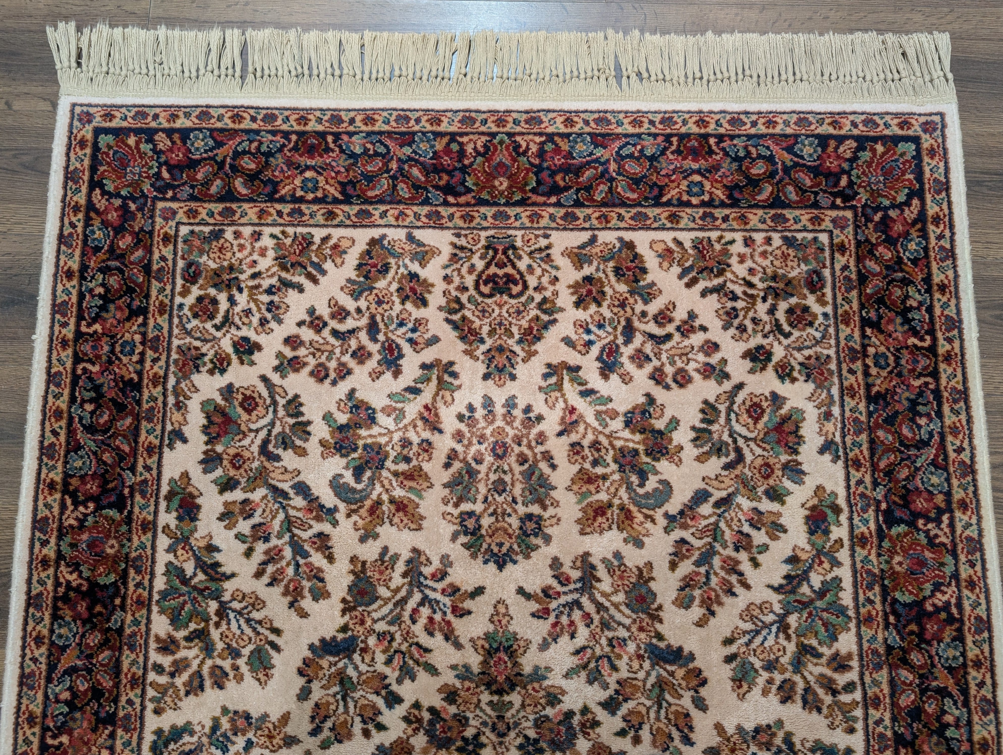 Karastan Rug 4x6 Ivory Sarouk #760, Wool Vintage Original 700 Series - Jewel Rugs