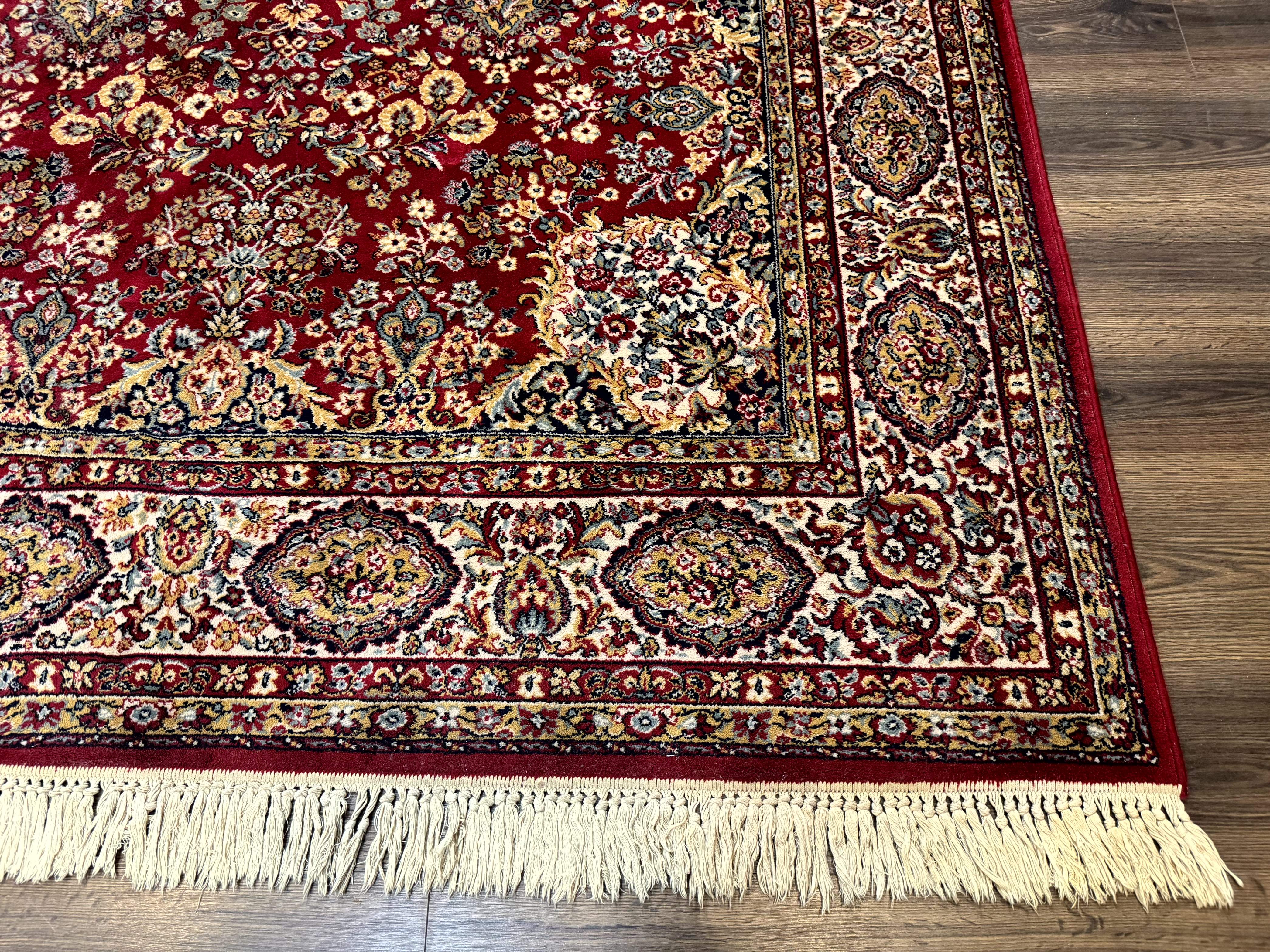 Persian Wool Rug 7x10, Couristan Carpet, Belgium Power Loomed Rug, Red, Floral, Traditional - Jewel Rugs