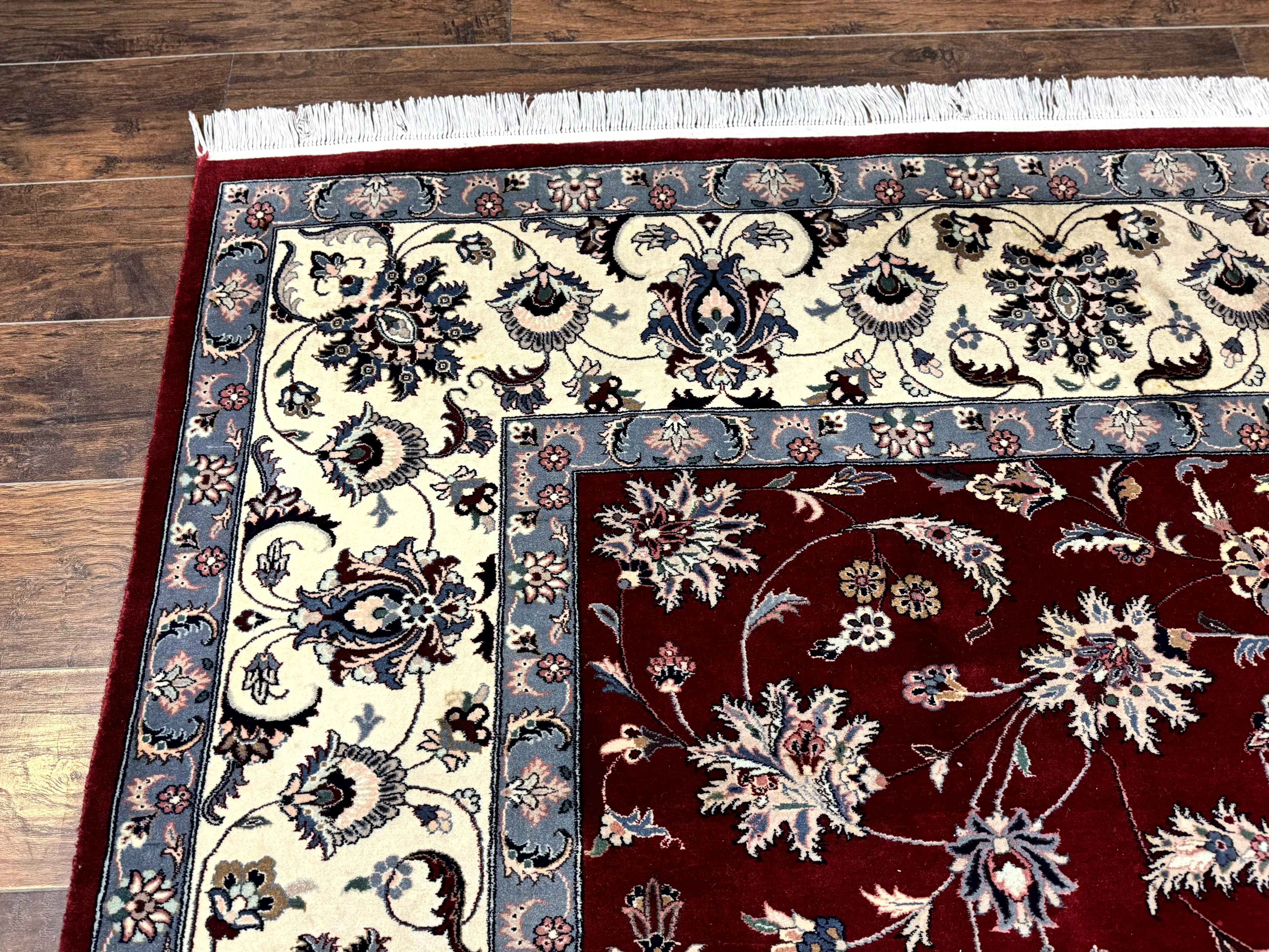 Pak Persian Rug 9x12, Maroon and Ivory, Wool Handmade Vintage - Jewel Rugs