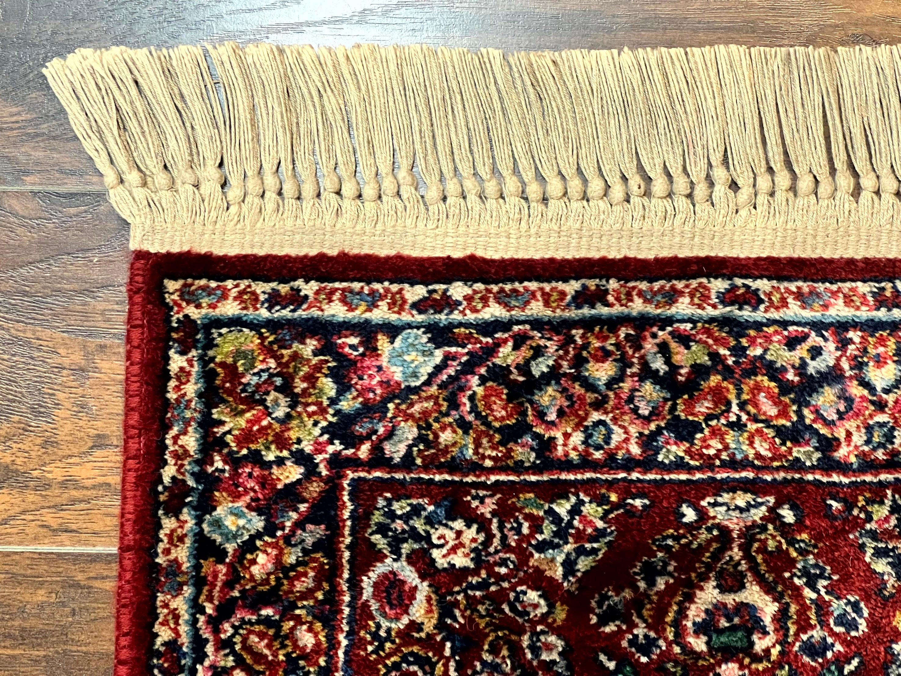 Small Karastan Rug 2x4 Red Sarouk #785, Karastan Wool Pile Rug, Original 700 Series, Discontinued Vintage Karastan Carpet - Jewel Rugs