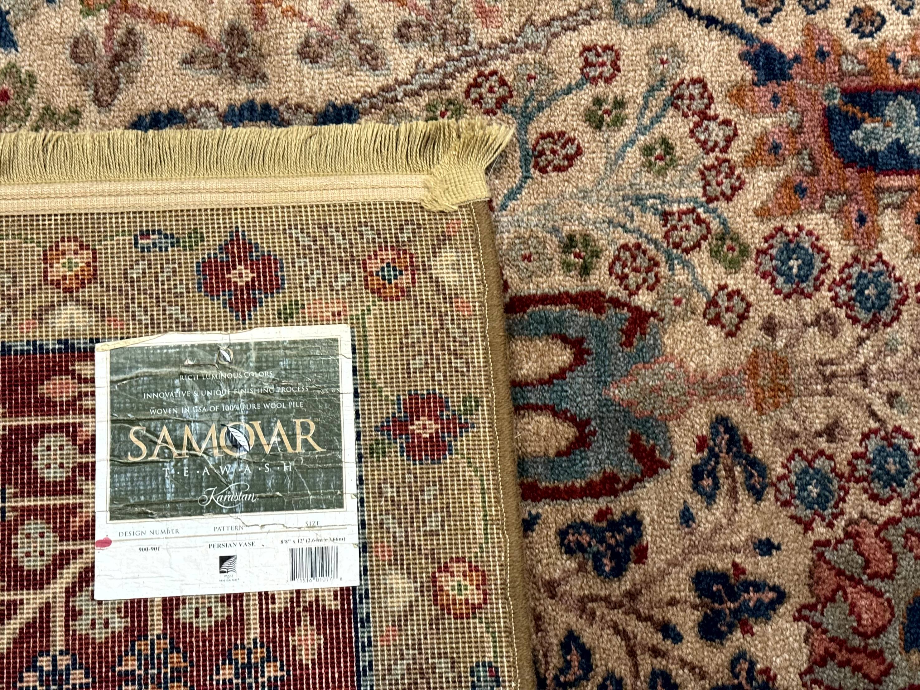 8.8 x 12 Karastan Samovar Teawash Rug #900-901, Persian Vase, Wool, Vintage - Jewel Rugs