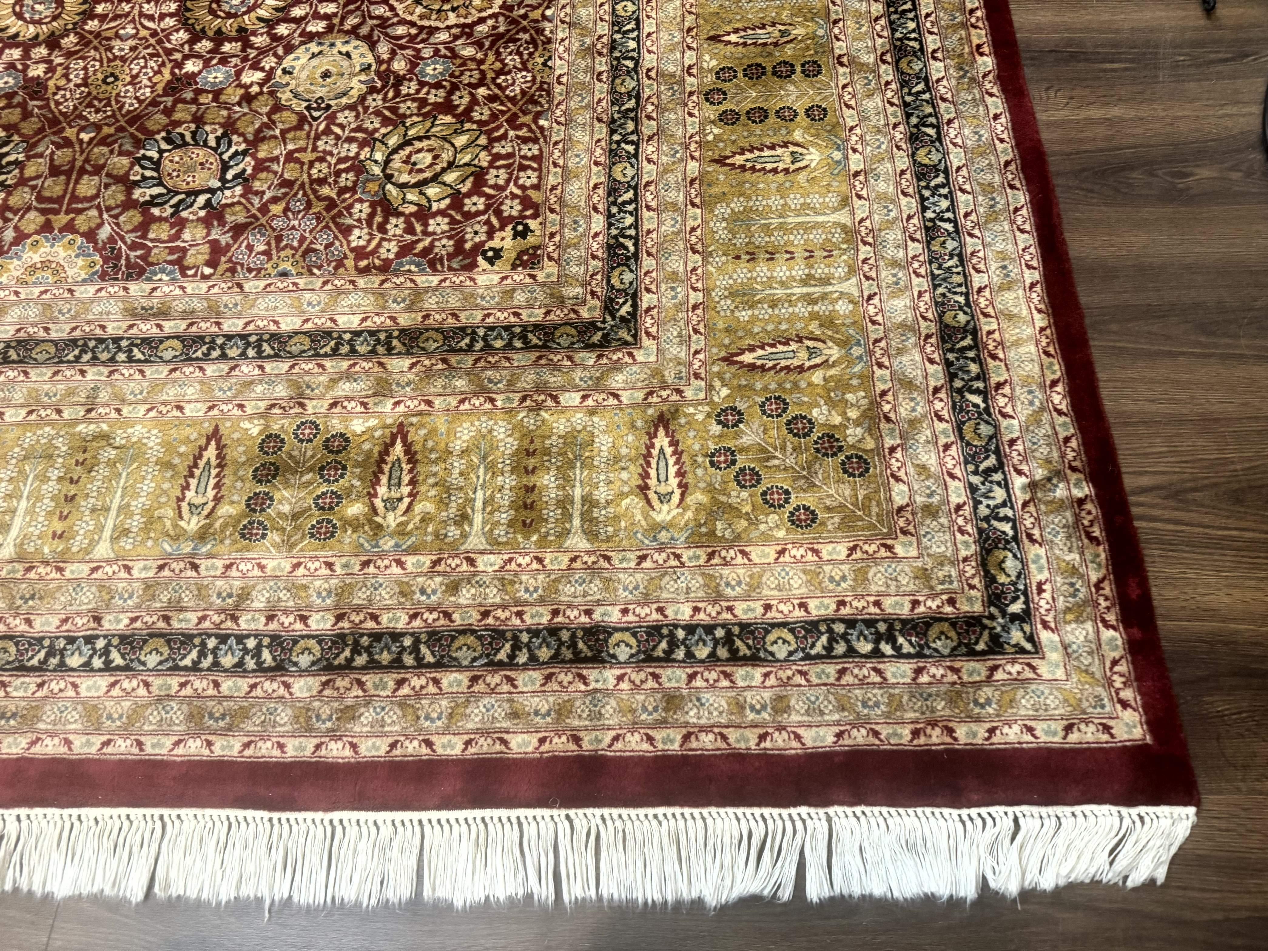 Palace Size Pak Persian Rug 12x15, Brick Red, Allover Pattern, Handmade Oversized Wool Oriental Carpet, Large Area Rug, Fine 225 KPSI - Jewel Rugs