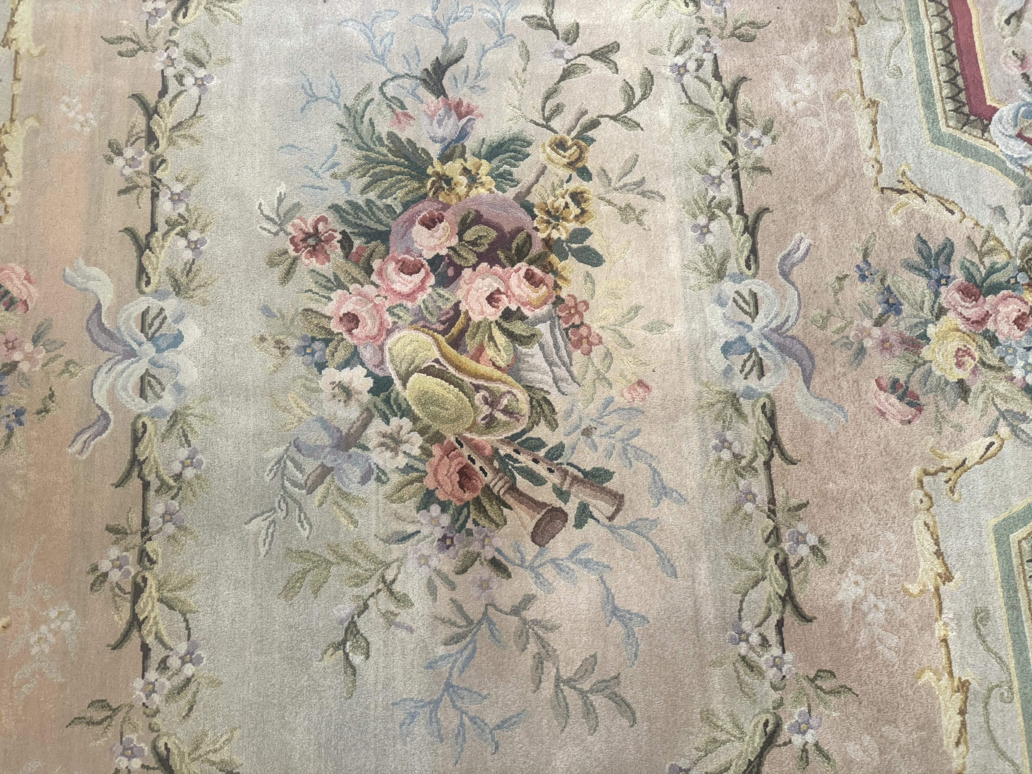 Palace Size Aubusson Rug 13 x 20 ft - Oversized Wool Carpet - Jewel Rugs