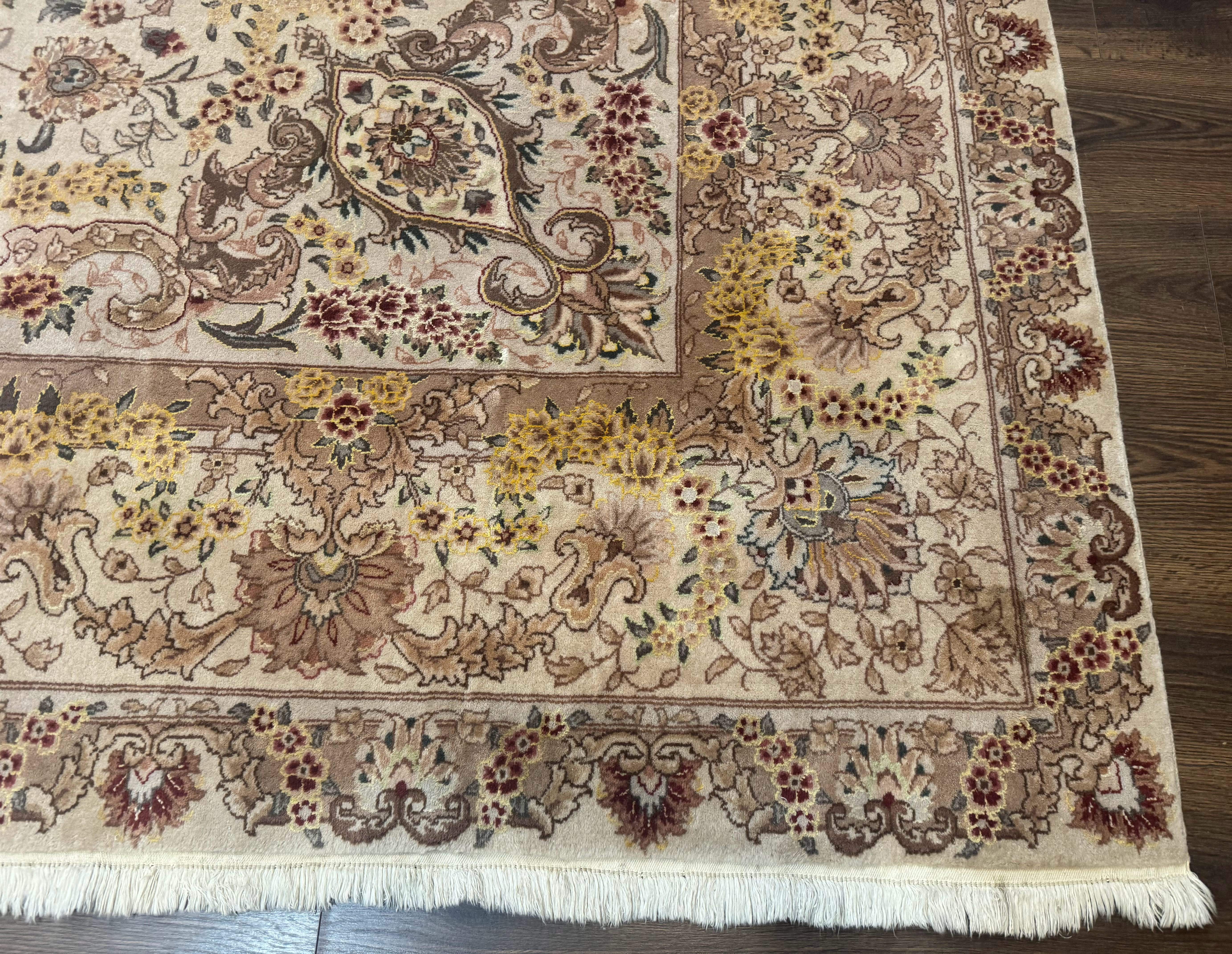 Sino Persian Rug 8x12, Wool & Silk, Traditional Elegant Carpet, Fine 200 KPSI - Jewel Rugs