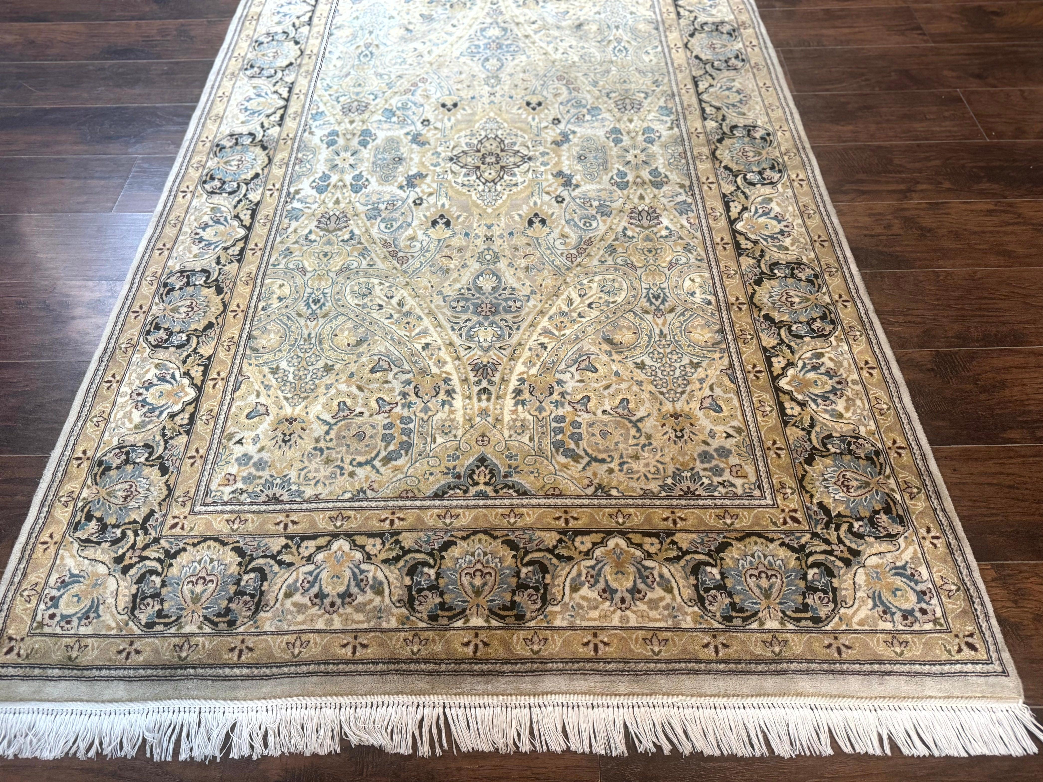 Wool Pak Persian Rug 5x7, Floral, Cream Color, Fine 290 KPSI - Jewel Rugs